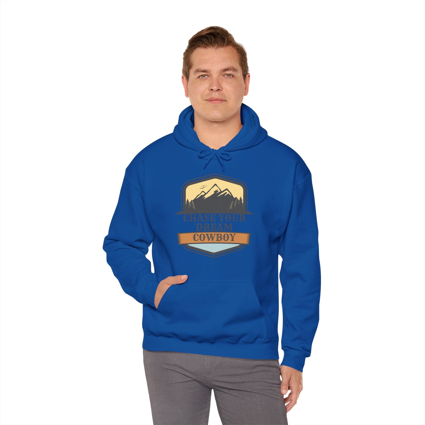 CHASE YOUR DREAM COWBOW MOUNTAIN Unisex Heavy Blend™ Hooded Sweatshirt