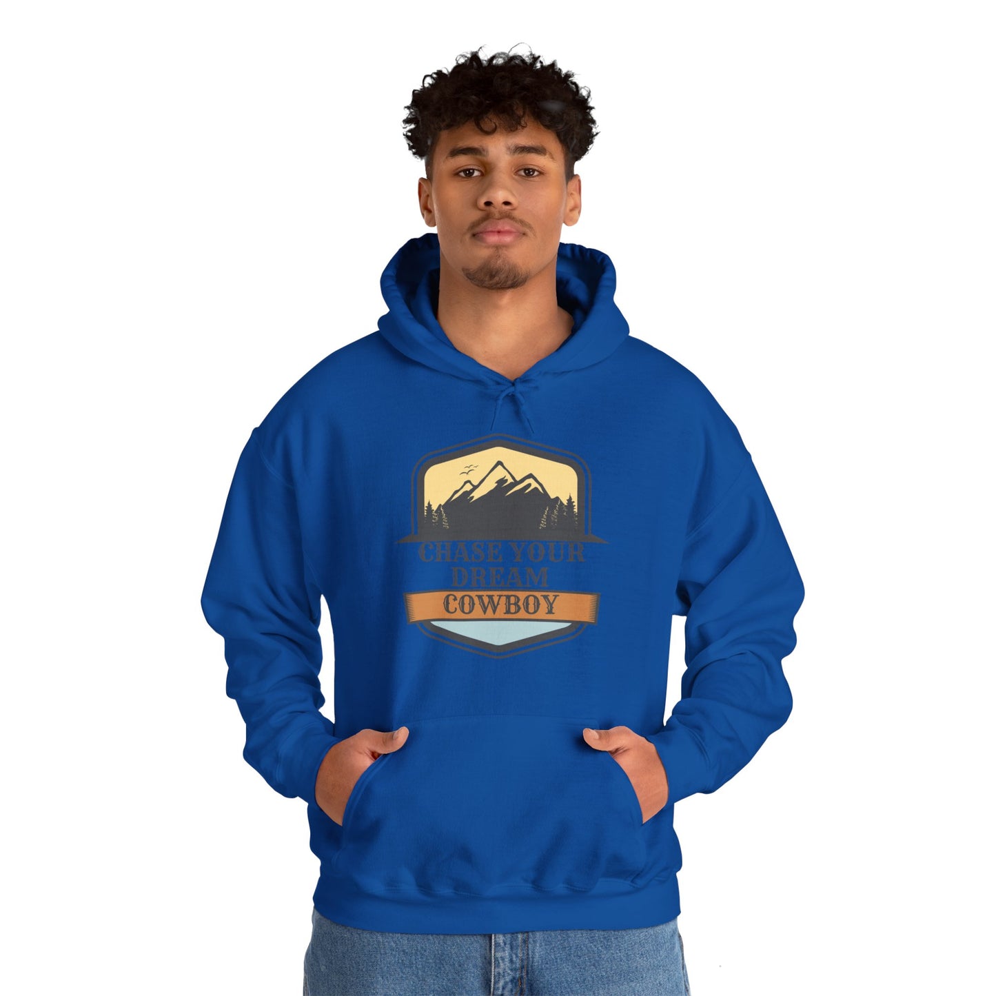 CHASE YOUR DREAM COWBOW MOUNTAIN Unisex Heavy Blend™ Hooded Sweatshirt
