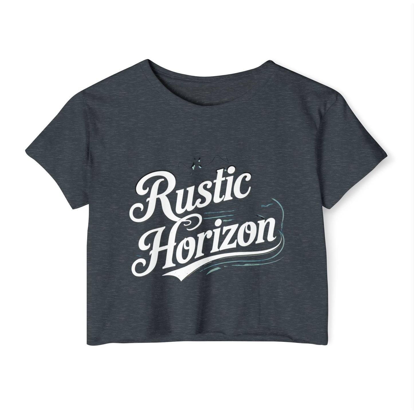 Rustic Horizon Women's Festival Crop Top - Boho Chic Graphic Tee for Music & Art Lovers