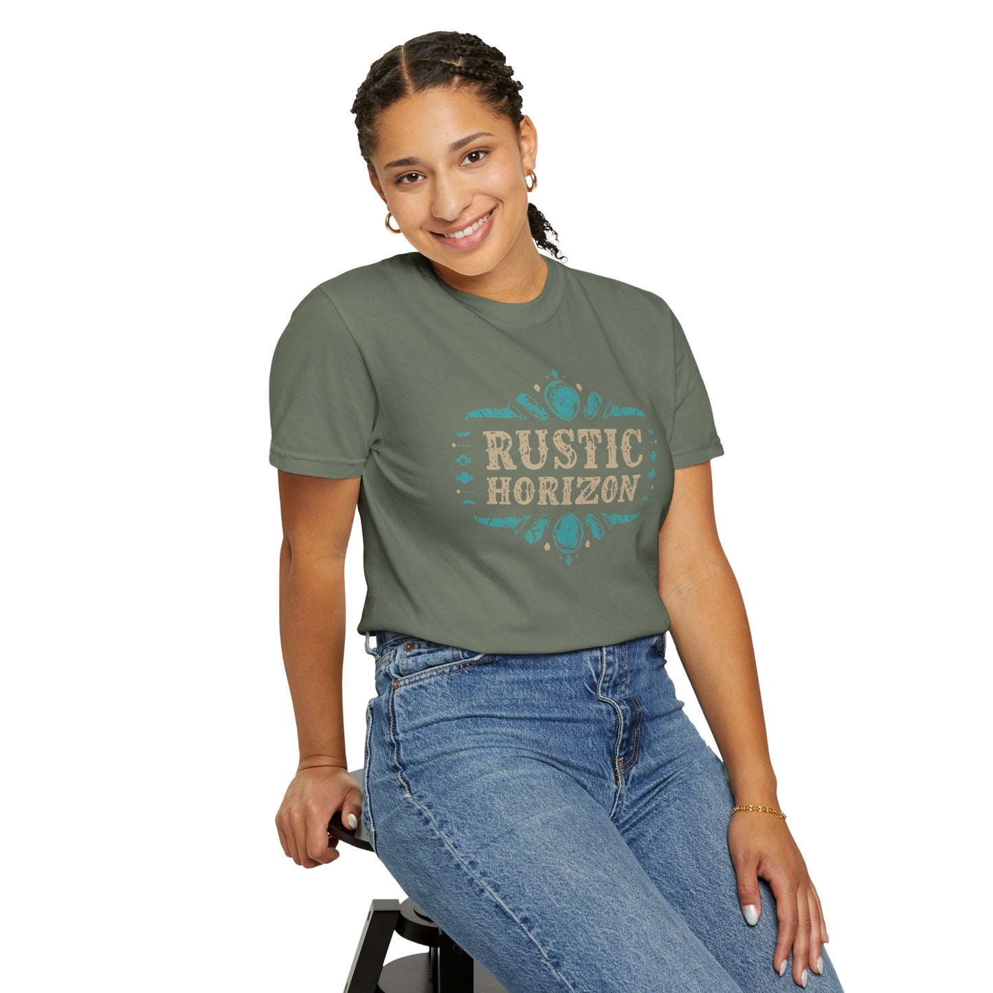 Rustic Horizon with Turquoise perls UNISEX T-Shirt｜Festival Wear, Casual Outfit, Gift for Nature Lovers, Vintage Style Tee, Summer Essential