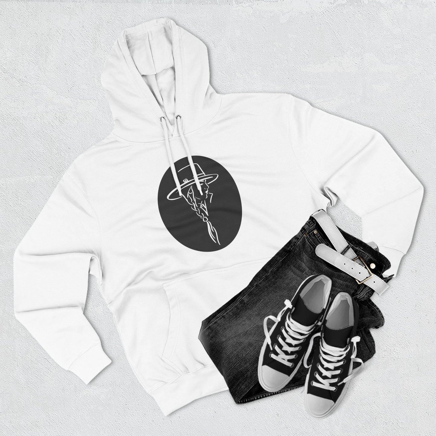 Stylish Three-Panel Fleece Hoodie with Minimalist Design