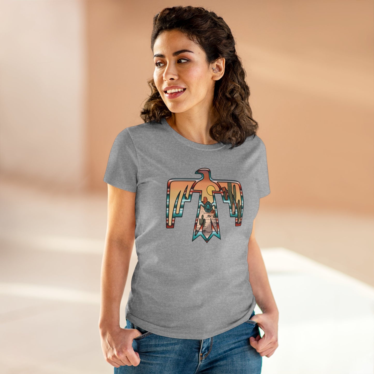 Women's Tee - Cowgirl Thunderbird Eagle Western Fashion Print