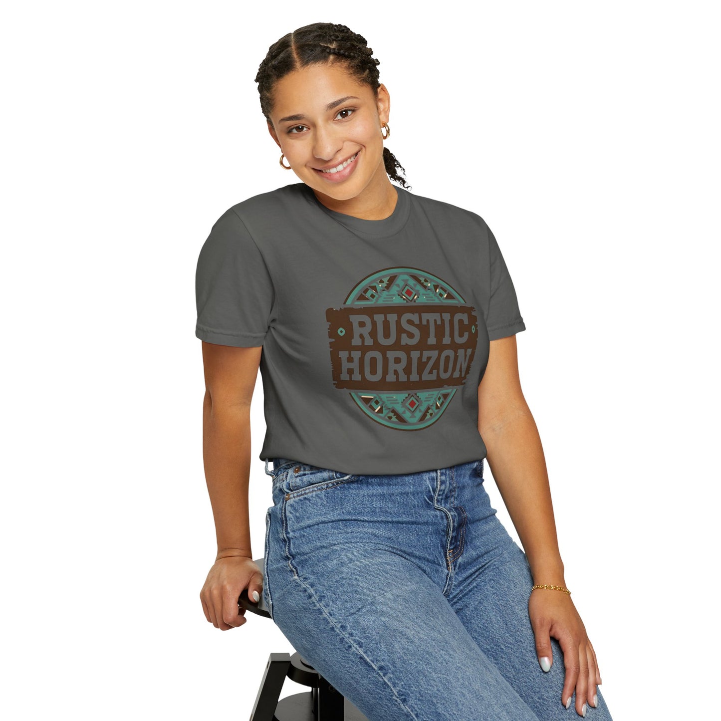 Touch of Rustic Horizon crest UNISEX T-Shirt｜Festival Wear, Casual Outfit, Gift for Nature Lovers, Vintage Style Tee, Summer Essential