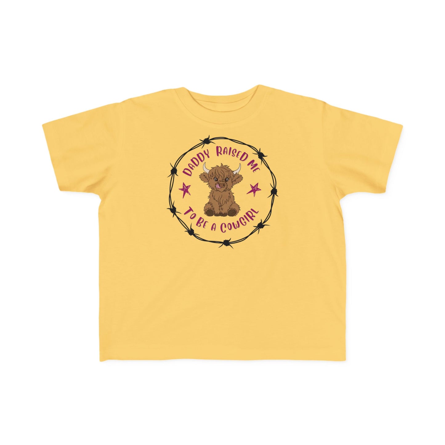 DADDY RAISED ME TO BE A COWGIRL Toddler's Fine Jersey Tee