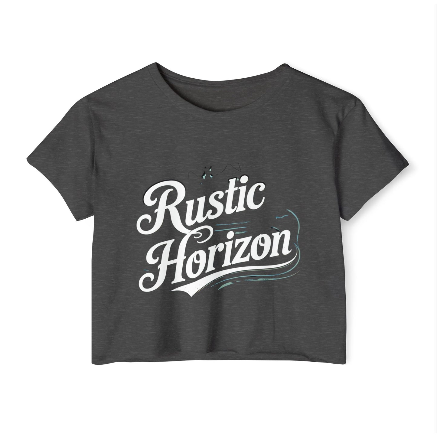 Rustic Horizon Women's Festival Crop Top - Boho Chic Graphic Tee for Music & Art Lovers