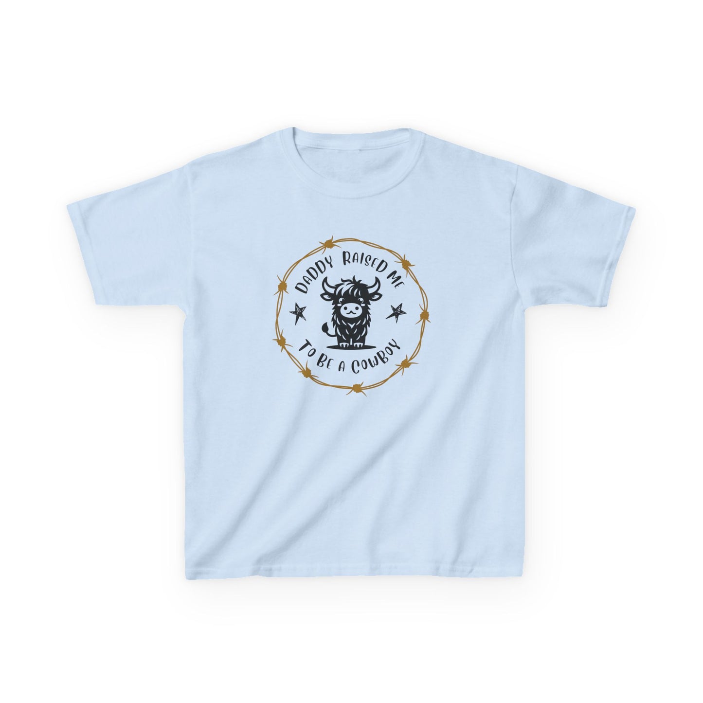 DADDY RAISED ME TO BE A COWBOY JUNIOR Kids Heavy Cotton™ Tee