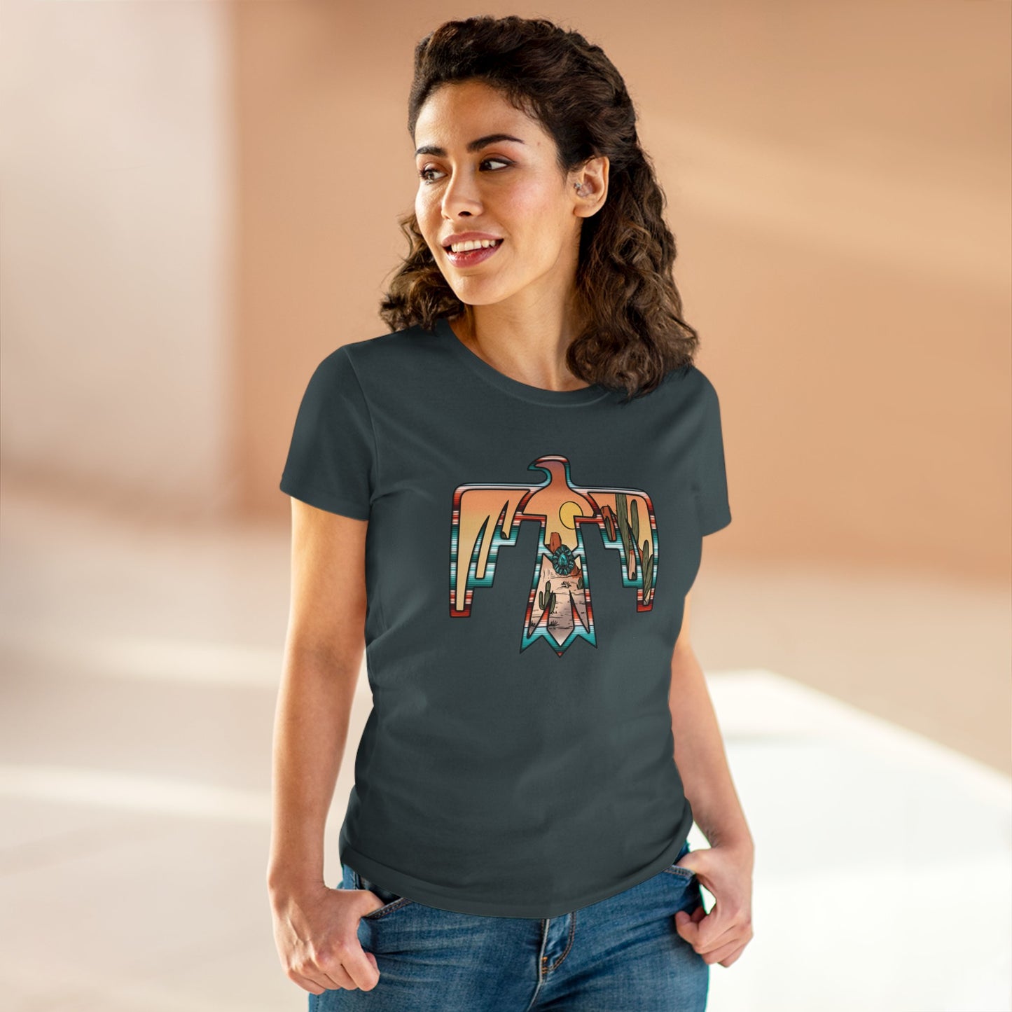 Women's Tee - Cowgirl Thunderbird Eagle Western Fashion Print