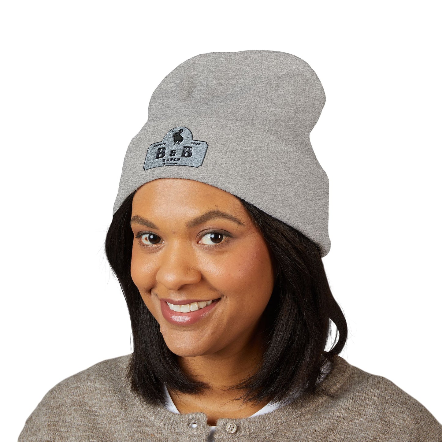 Stylish Embroidered Classic Cuffed Beanie for Fashionable Outdoor Adventures