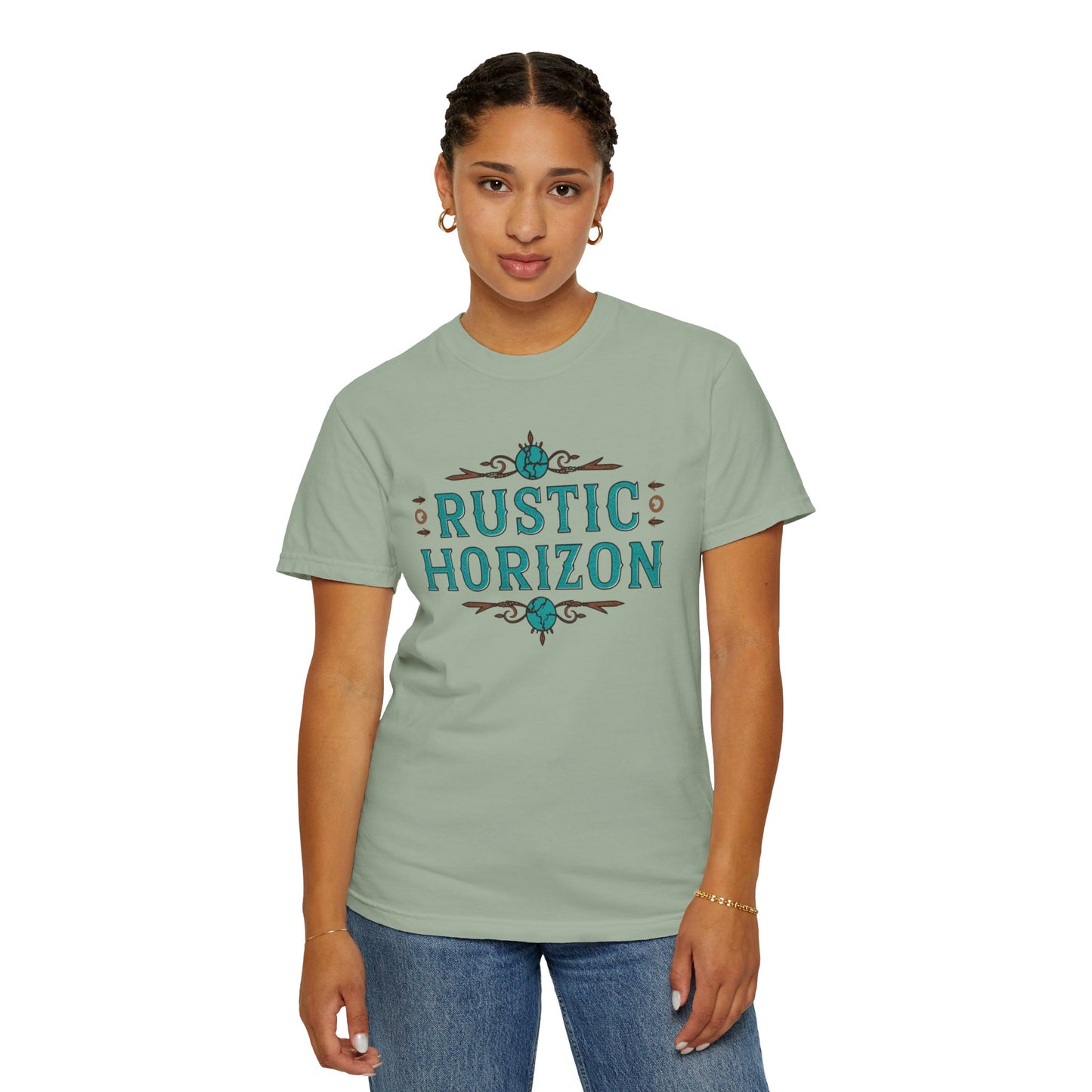 Touch of Rustic Horizon Turquoise UNISEX T-Shirt｜Festival Wear, Casual Outfit, Gift for Nature Lovers, Vintage Style Tee, Summer Essential