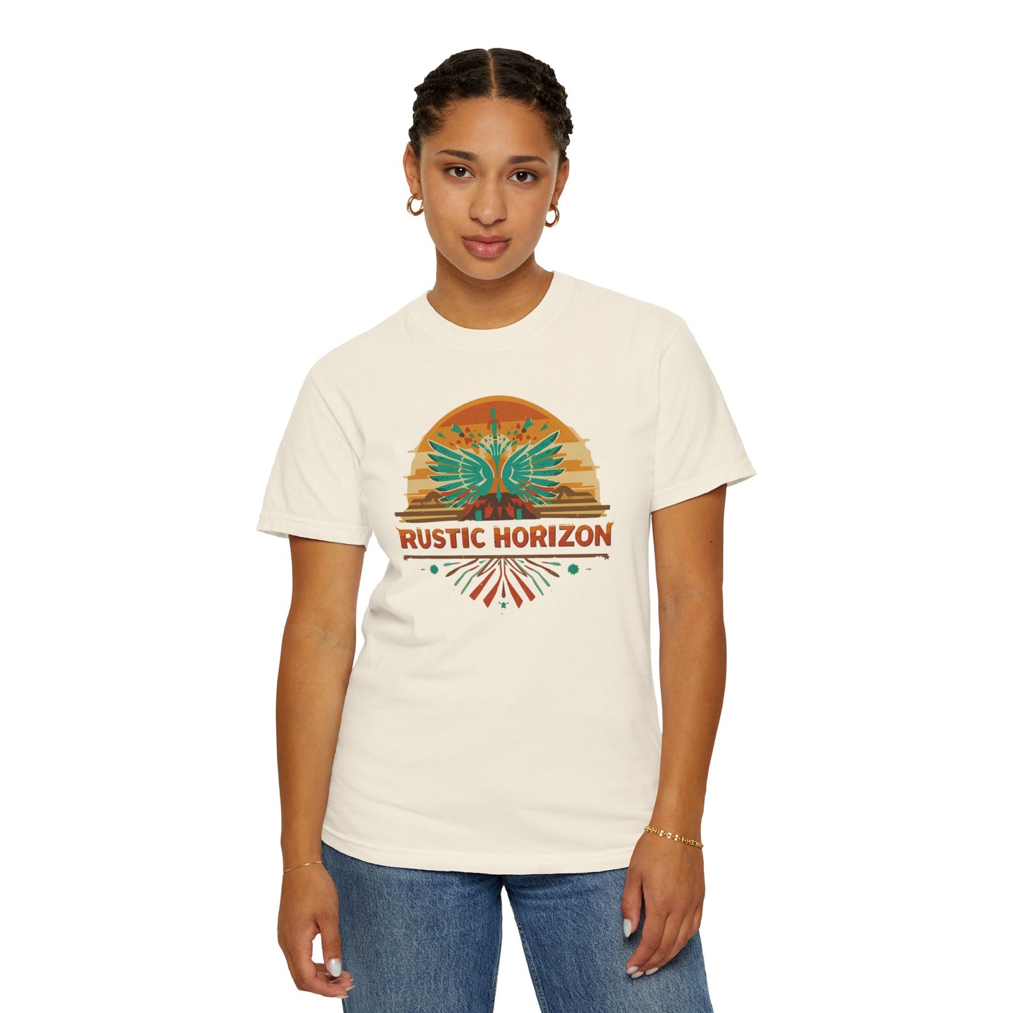 Touch of Rustic Horizon Sunset UNISEX T-Shirt｜Festival Wear, Casual Outfit, Gift for Nature Lovers, Vintage Style Tee, Summer Essential