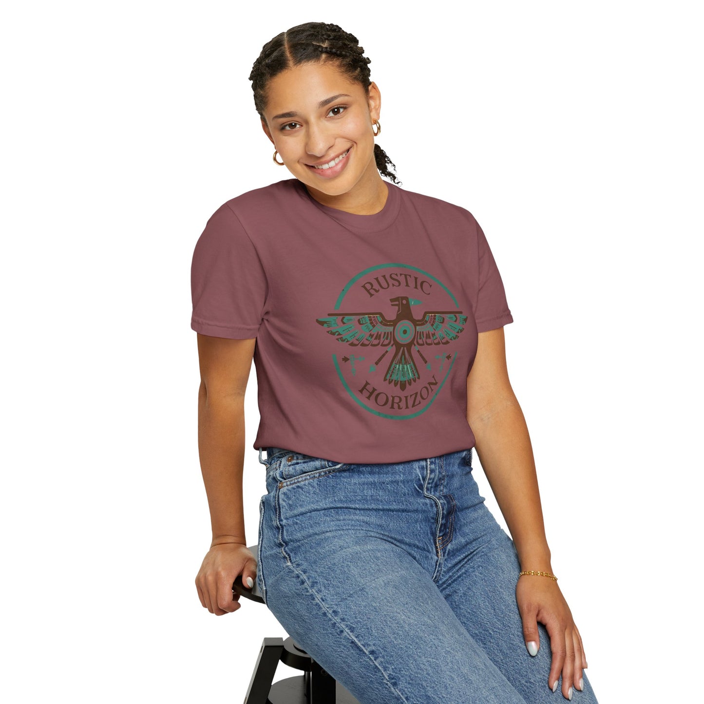 Rustic Horizon with Thunderbird UNISEX T-Shirt｜Festival Wear, Casual Outfit, Gift for Nature Lovers, Vintage Style Tee, Summer Essential