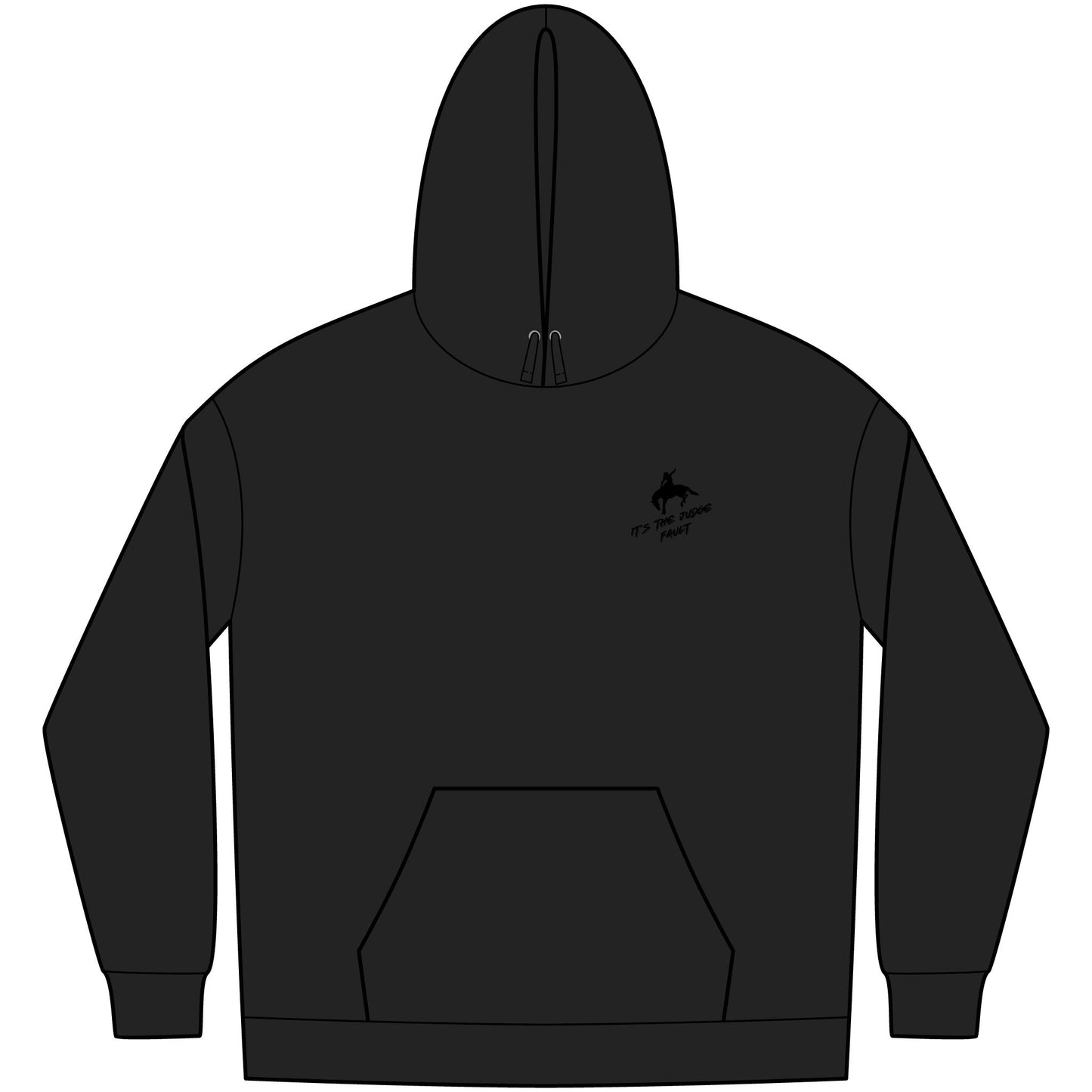 IT'S THE JUDGE FAULT Unisex Western Fleece Hoodie, Rustic Fashion Sweatshirt, Cozy Winter Apparel, Gift for Rodeo Lovers, Casual Outdoor Clothing