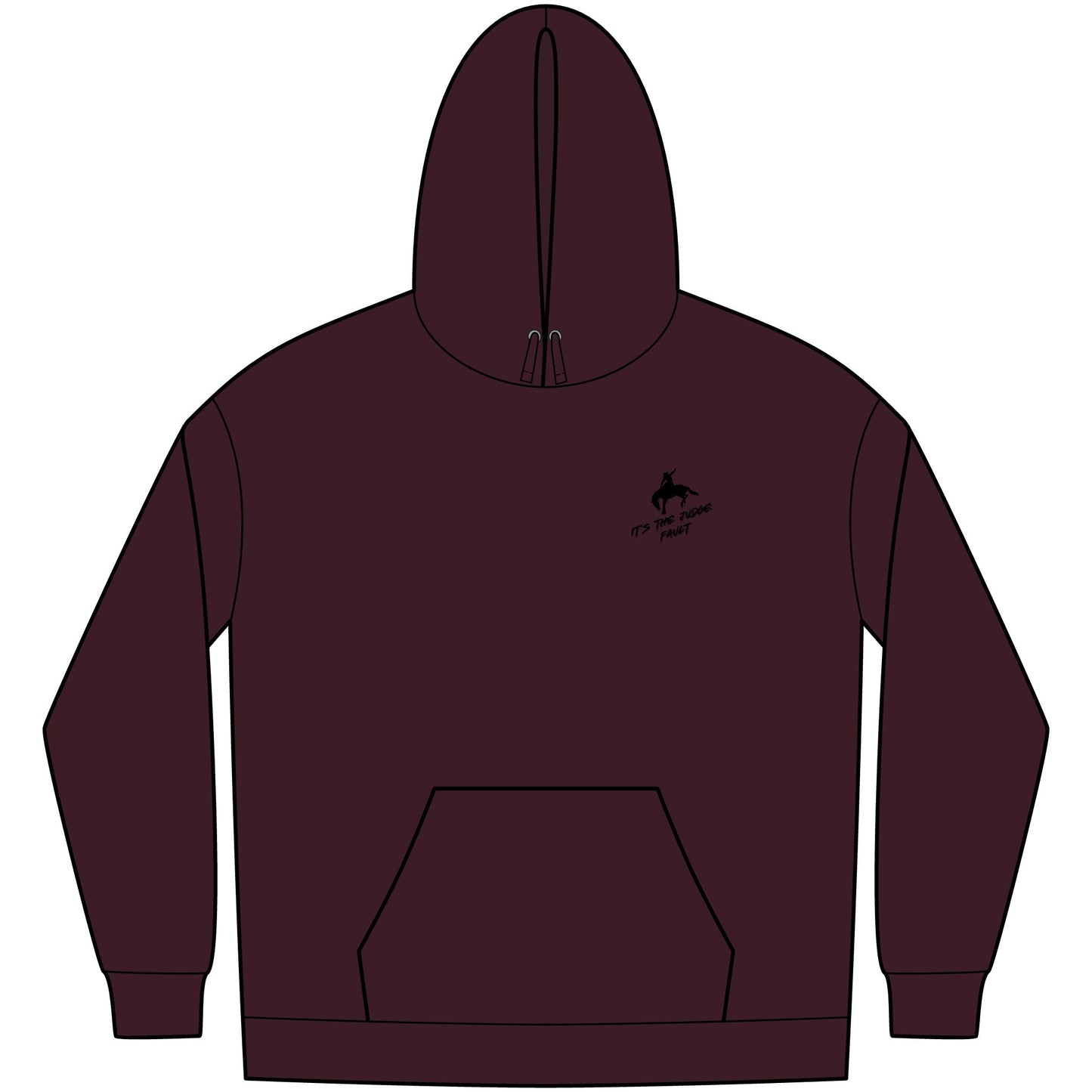 IT'S THE JUDGE FAULT Unisex Western Fleece Hoodie, Rustic Fashion Sweatshirt, Cozy Winter Apparel, Gift for Rodeo Lovers, Casual Outdoor Clothing