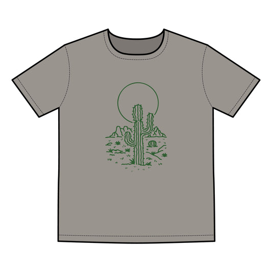 Desert Sunset Cactus Tee | Men's Basic T-Shirt | Perfect for Summer Outings & Nature Lovers