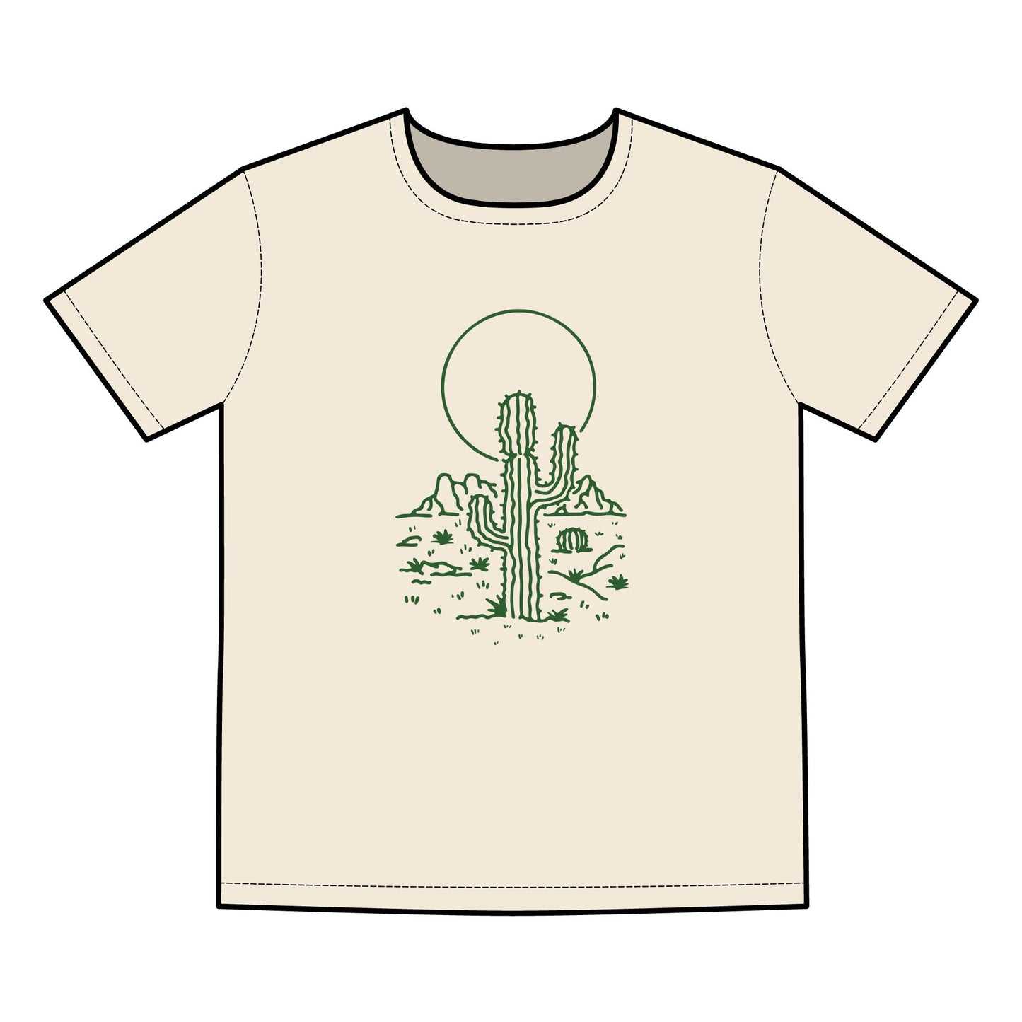 Desert Sunset Cactus Tee | Men's Basic T-Shirt | Perfect for Summer Outings & Nature Lovers