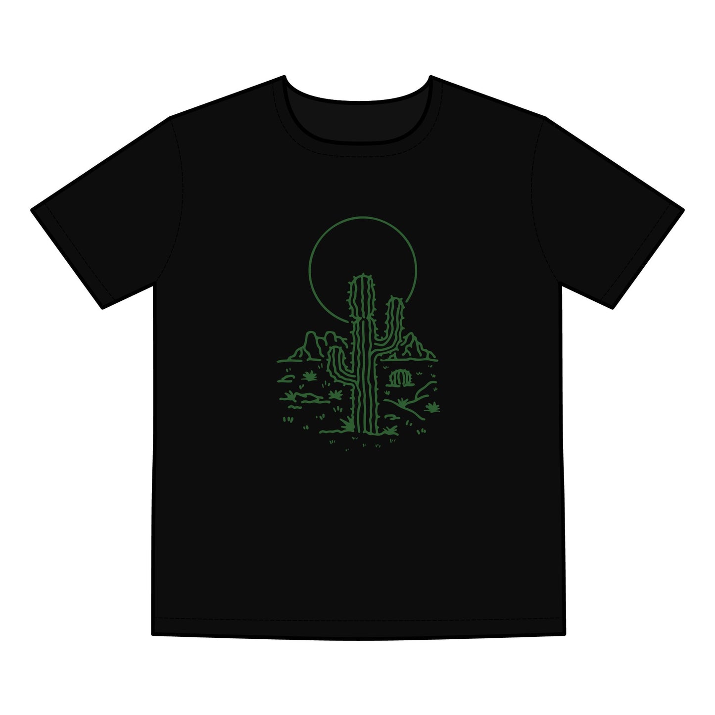 Desert Sunset Cactus Tee | Men's Basic T-Shirt | Perfect for Summer Outings & Nature Lovers