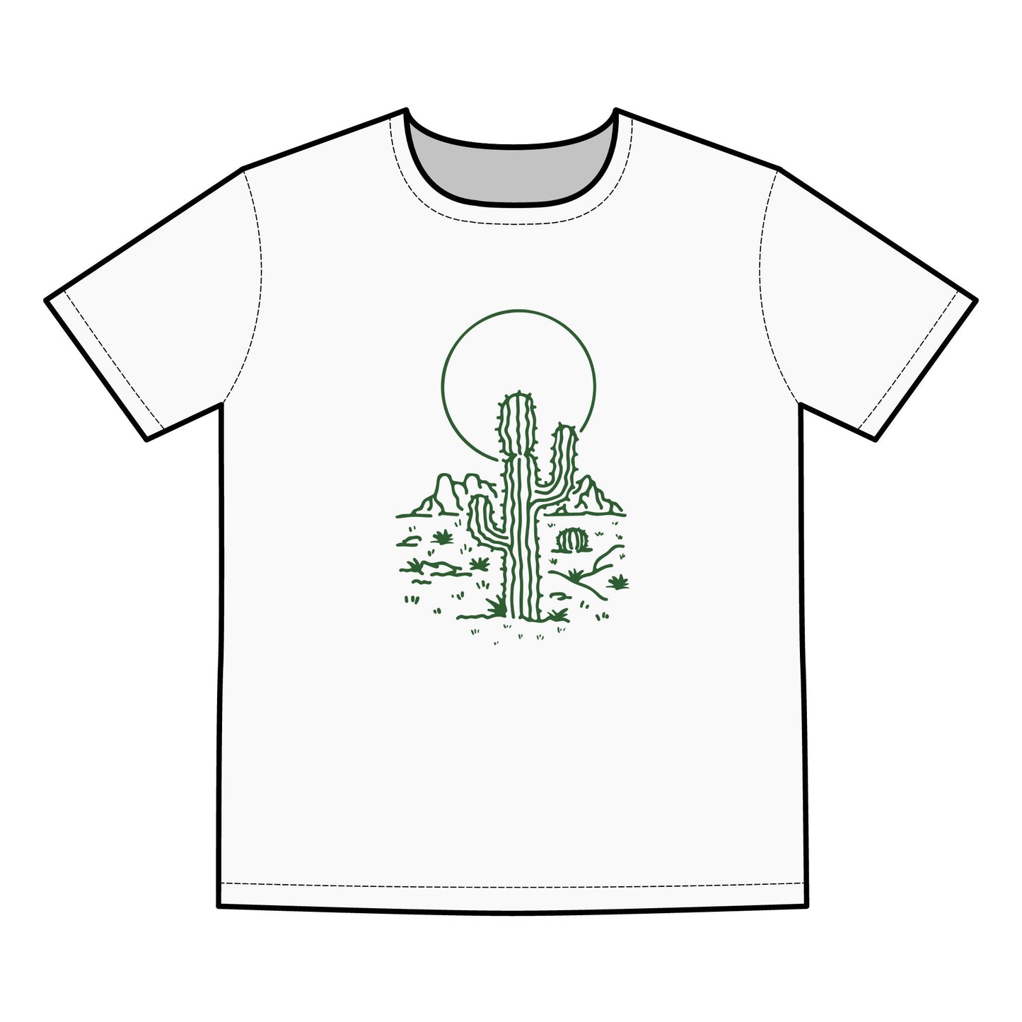 Desert Sunset Cactus Tee | Men's Basic T-Shirt | Perfect for Summer Outings & Nature Lovers