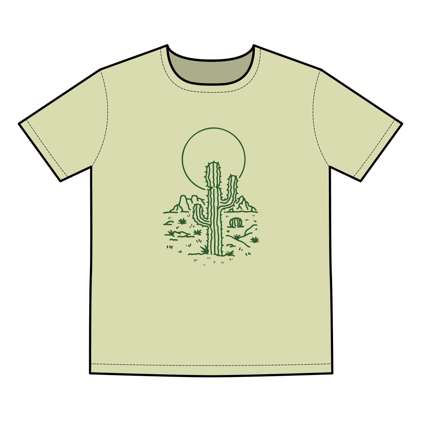 Desert Sunset Cactus Tee | Men's Basic T-Shirt | Perfect for Summer Outings & Nature Lovers