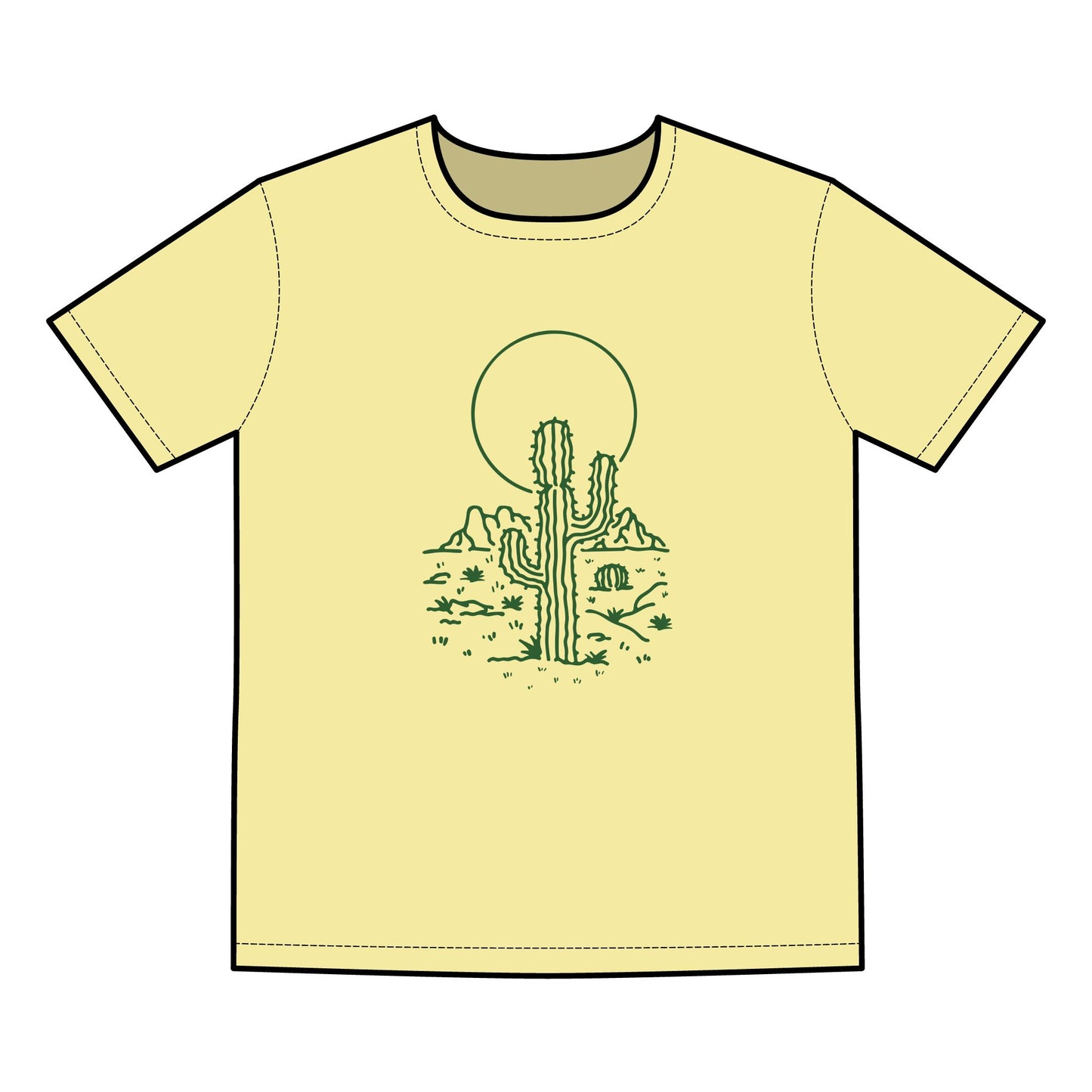 Desert Sunset Cactus Tee | Men's Basic T-Shirt | Perfect for Summer Outings & Nature Lovers
