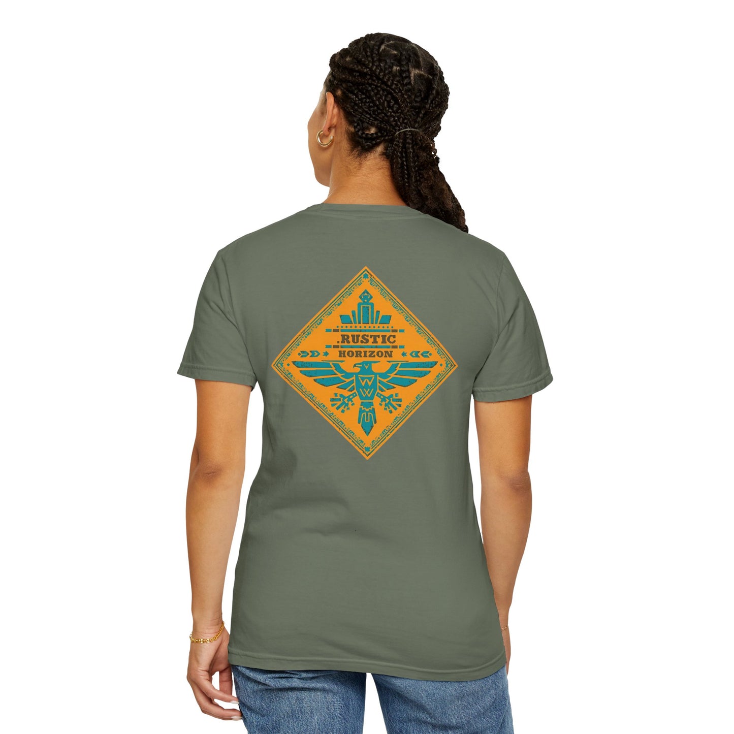 Rustic Horizon Yellow Thunderbird UNISEX T-Shirt｜Festival Wear, Casual Outfit, Gift for Nature Lovers, Vintage Style Tee, Summer Essential