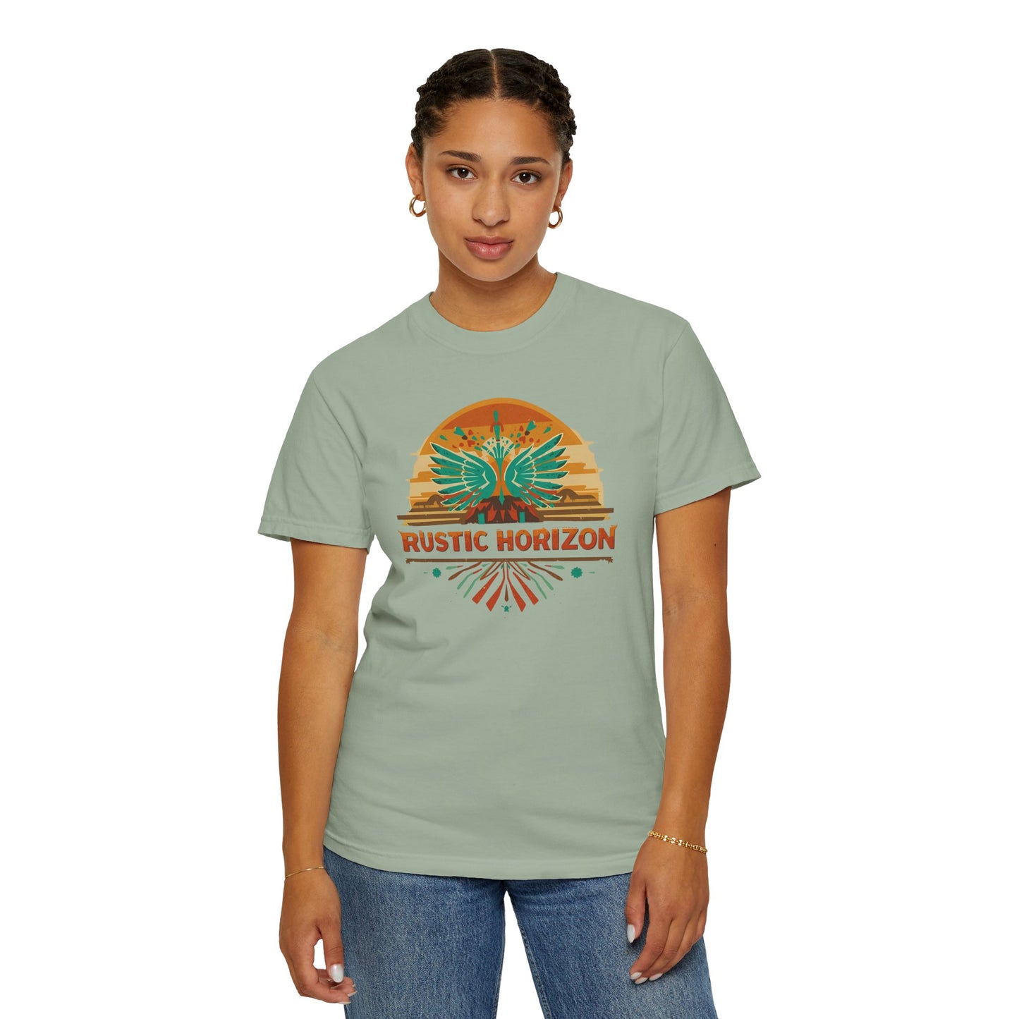 Touch of Rustic Horizon Sunset UNISEX T-Shirt｜Festival Wear, Casual Outfit, Gift for Nature Lovers, Vintage Style Tee, Summer Essential