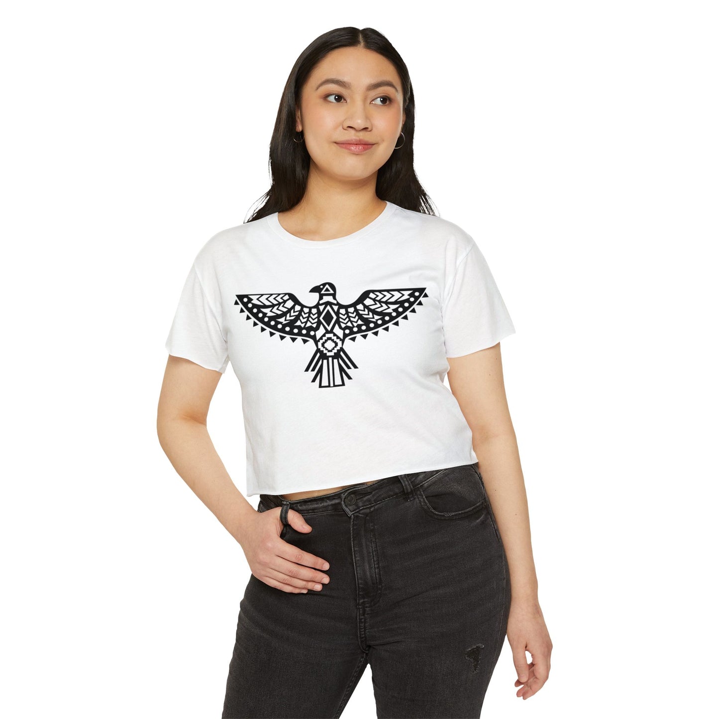 Women's Festival Crop Top - Boho Chic Graphic Tee for Music & Art Lovers