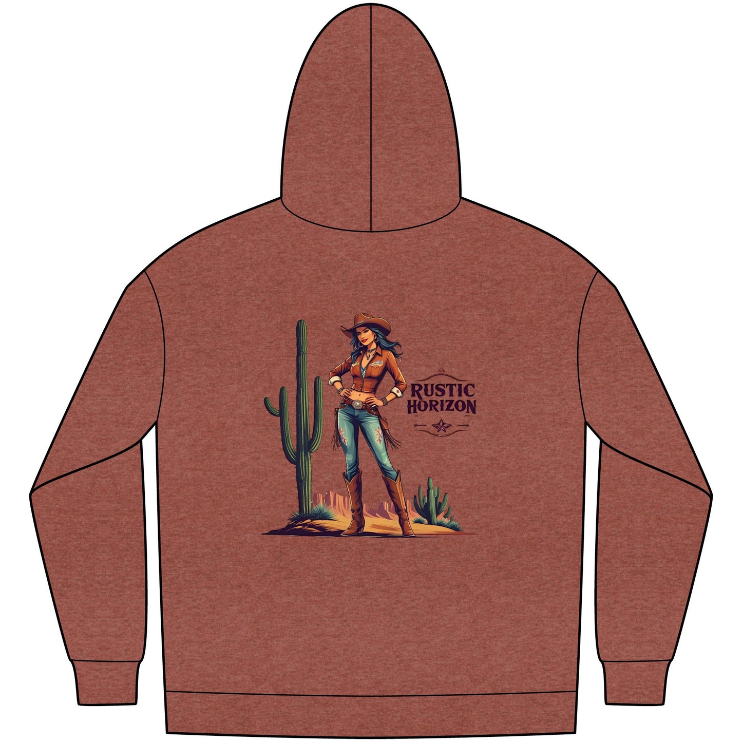 Cowgirl Unisex Western Fleece Hoodie, Rustic Fashion Sweatshirt, Cozy Winter Apparel, Gift for Rodeo Lovers, Casual Outdoor Clothing