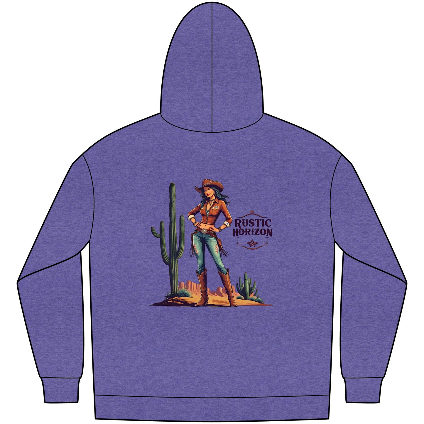 Cowgirl Unisex Western Fleece Hoodie, Rustic Fashion Sweatshirt, Cozy Winter Apparel, Gift for Rodeo Lovers, Casual Outdoor Clothing