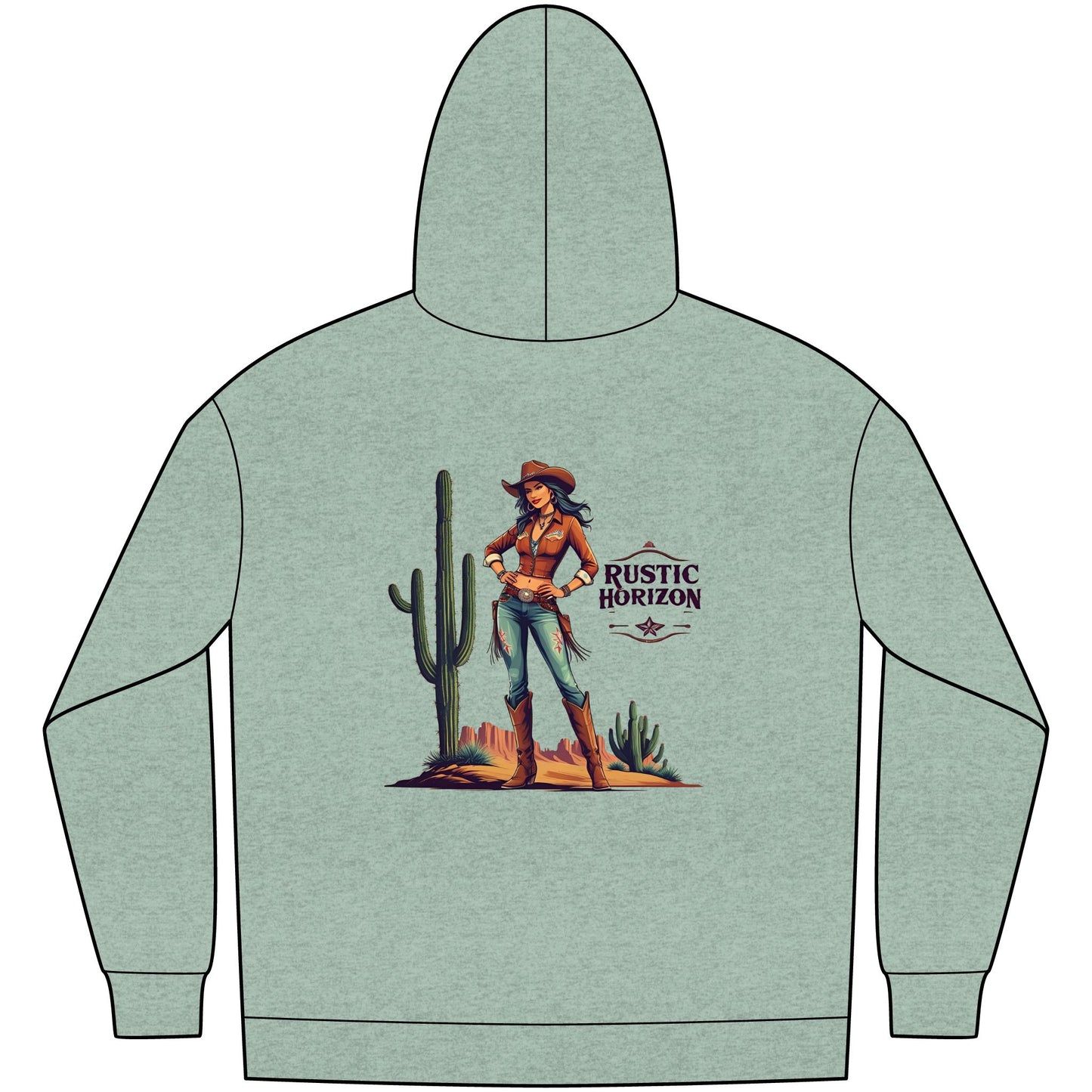 Cowgirl Unisex Western Fleece Hoodie, Rustic Fashion Sweatshirt, Cozy Winter Apparel, Gift for Rodeo Lovers, Casual Outdoor Clothing