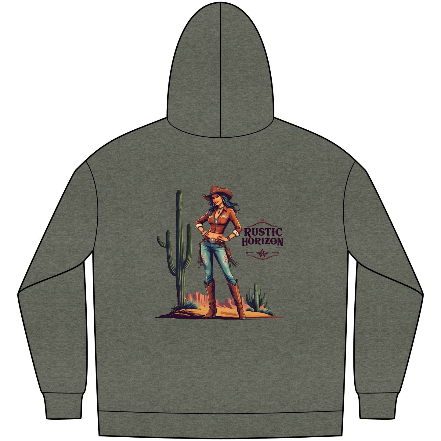 Cowgirl Unisex Western Fleece Hoodie, Rustic Fashion Sweatshirt, Cozy Winter Apparel, Gift for Rodeo Lovers, Casual Outdoor Clothing