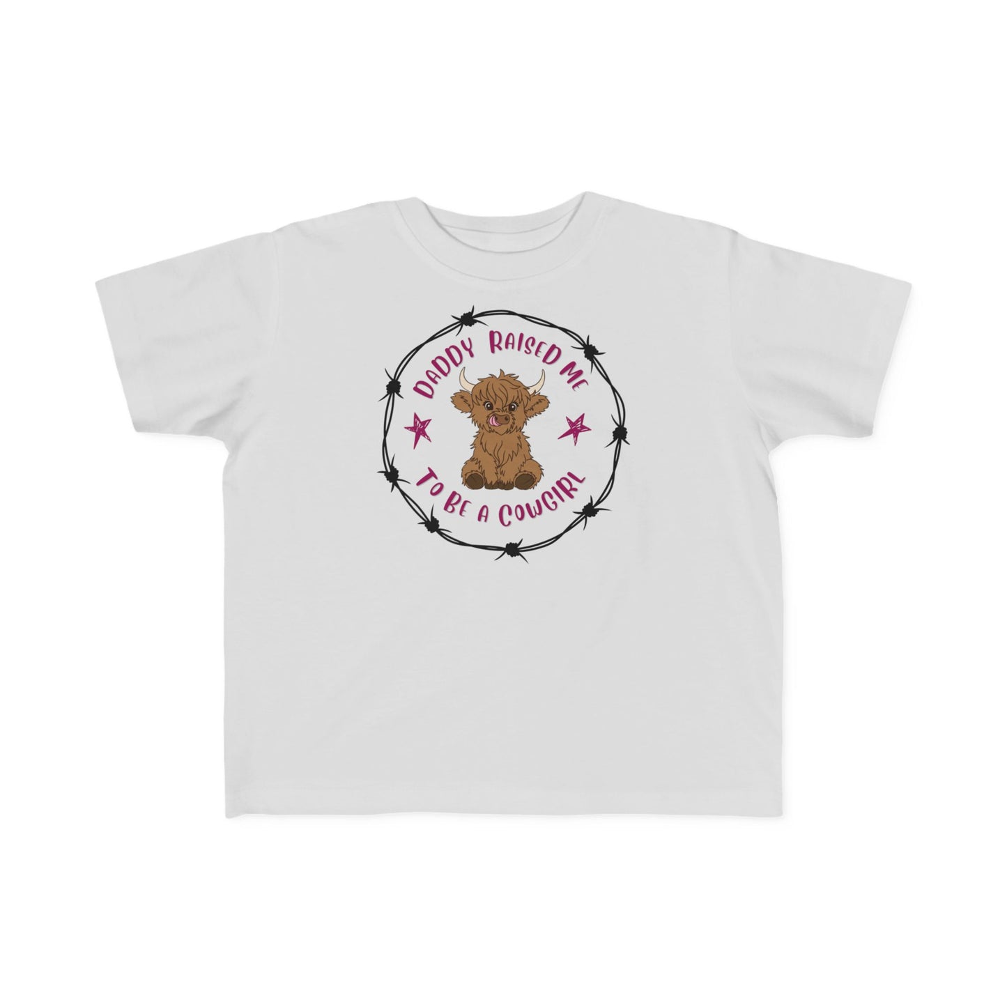 DADDY RAISED ME TO BE A COWGIRL Toddler's Fine Jersey Tee