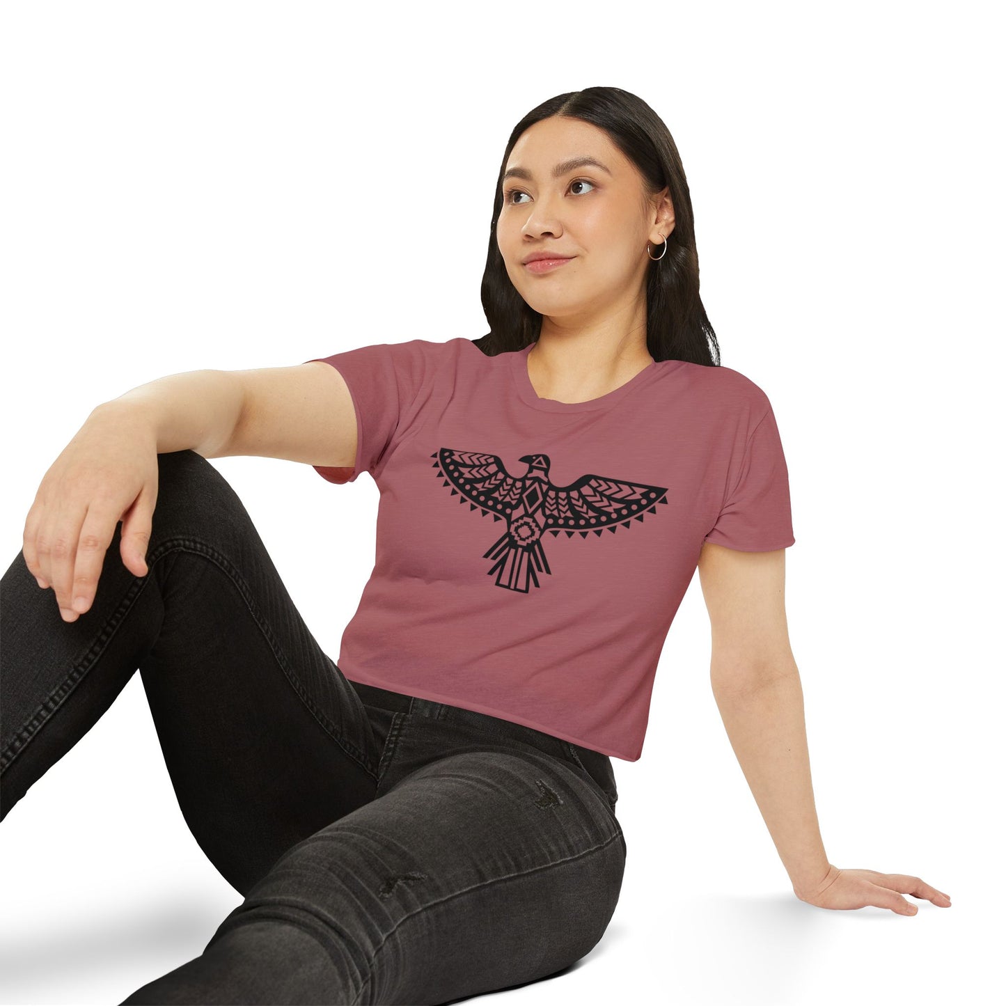 Women's Festival Crop Top - Boho Chic Graphic Tee for Music & Art Lovers