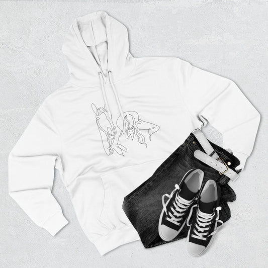 Light horse Stylish Three-Panel Fleece Hoodie with Minimalist Design