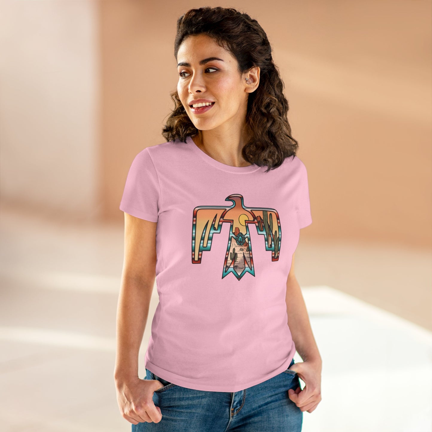Women's Tee - Cowgirl Thunderbird Eagle Western Fashion Print
