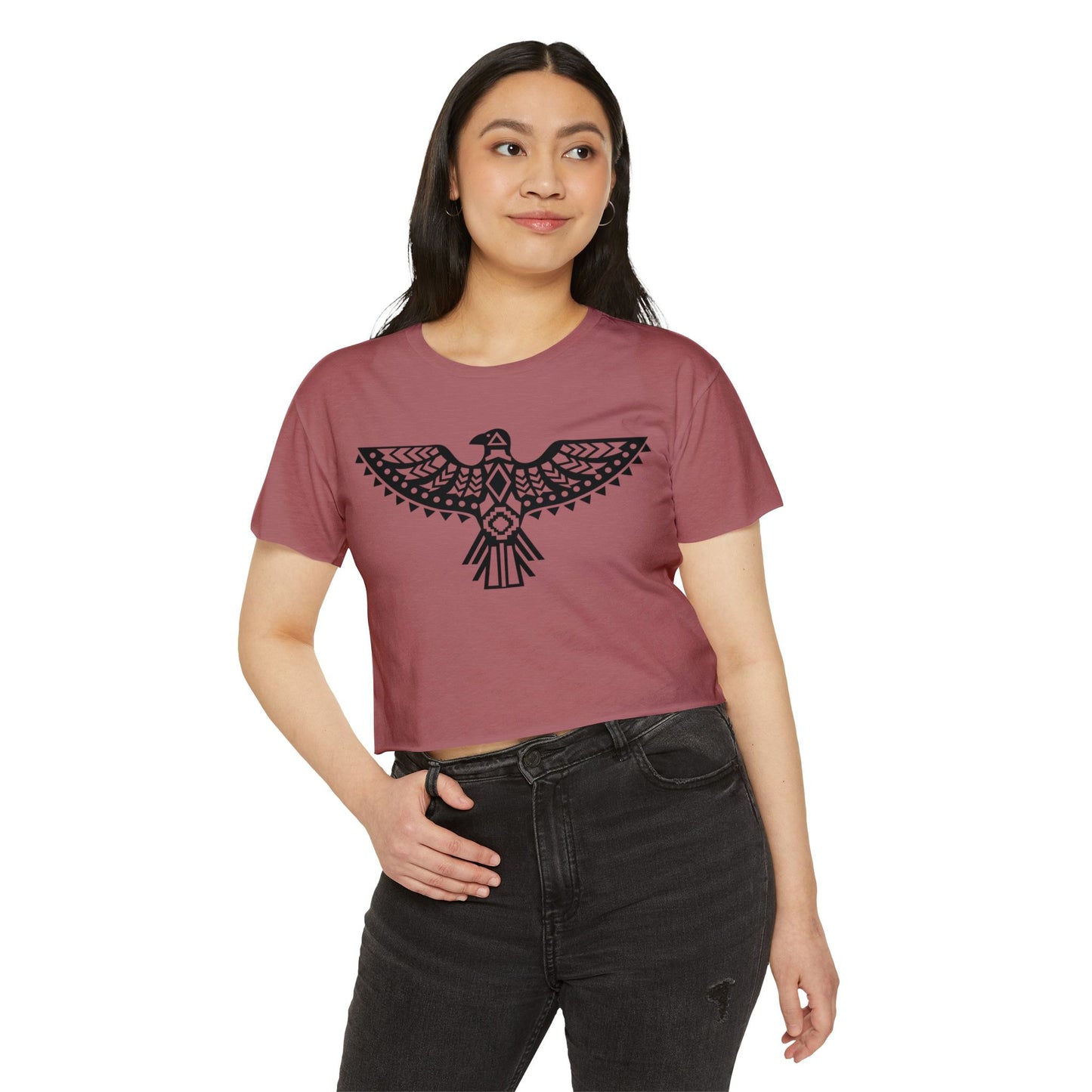 Women's Festival Crop Top - Boho Chic Graphic Tee for Music & Art Lovers