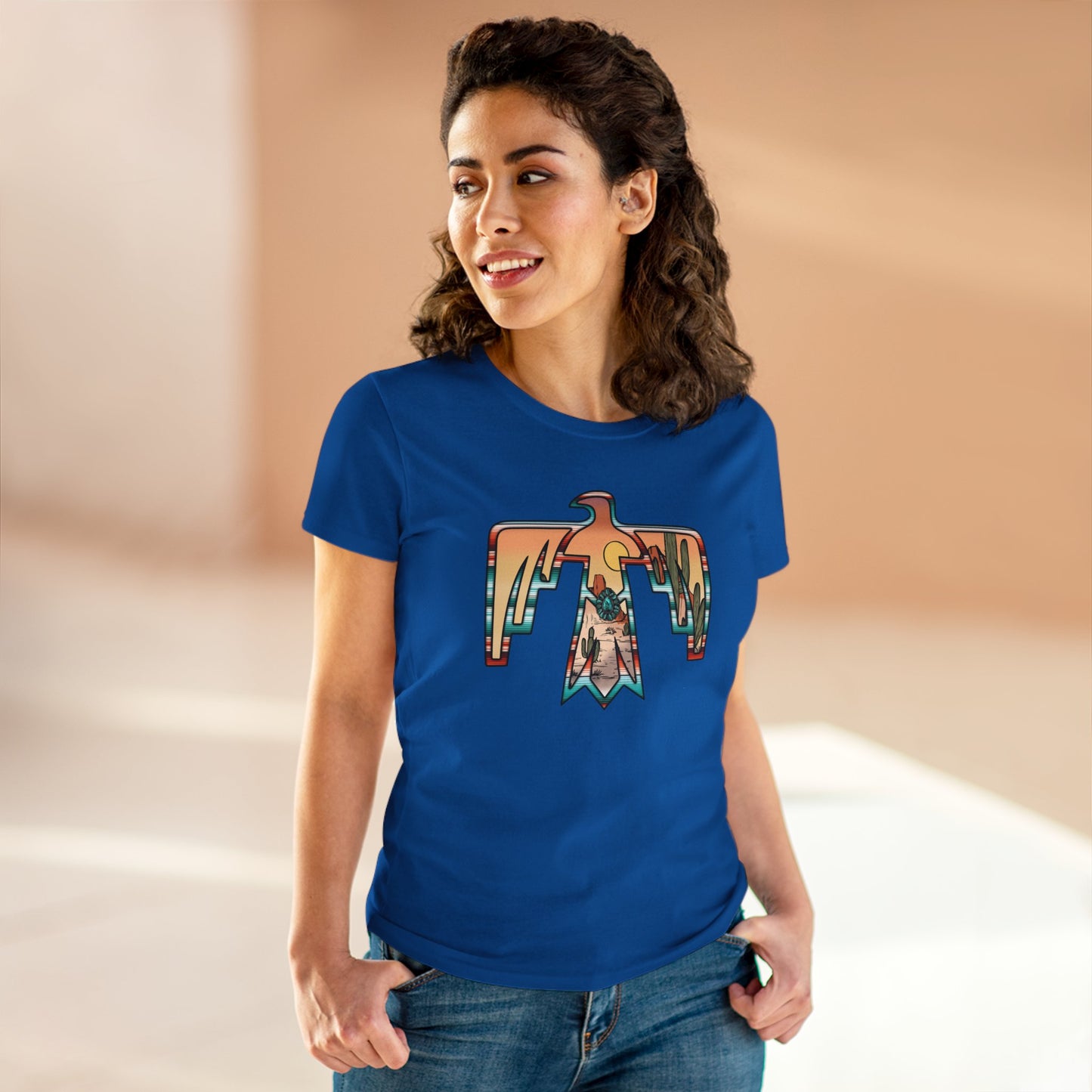 Women's Tee - Cowgirl Thunderbird Eagle Western Fashion Print