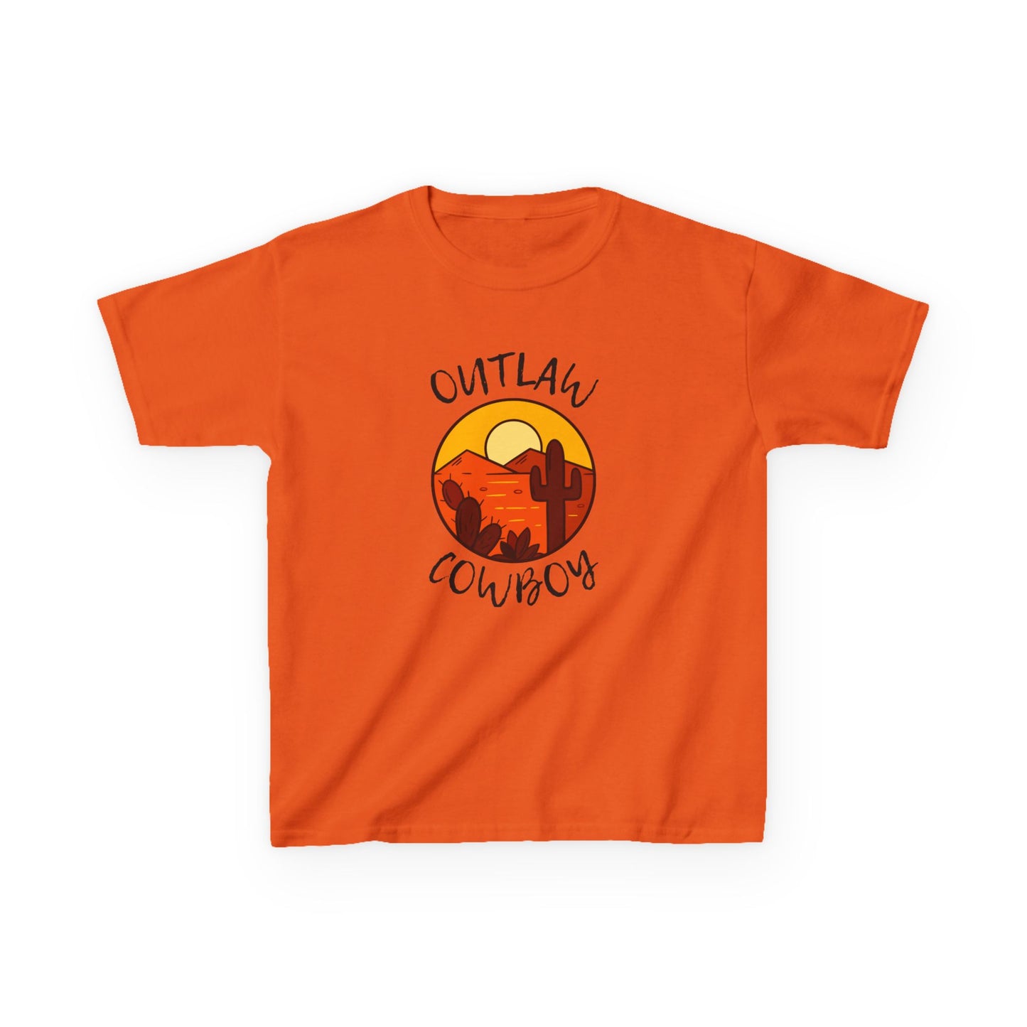 OUTLAW COWBOY Kids Tee - sunset Cowboy Design