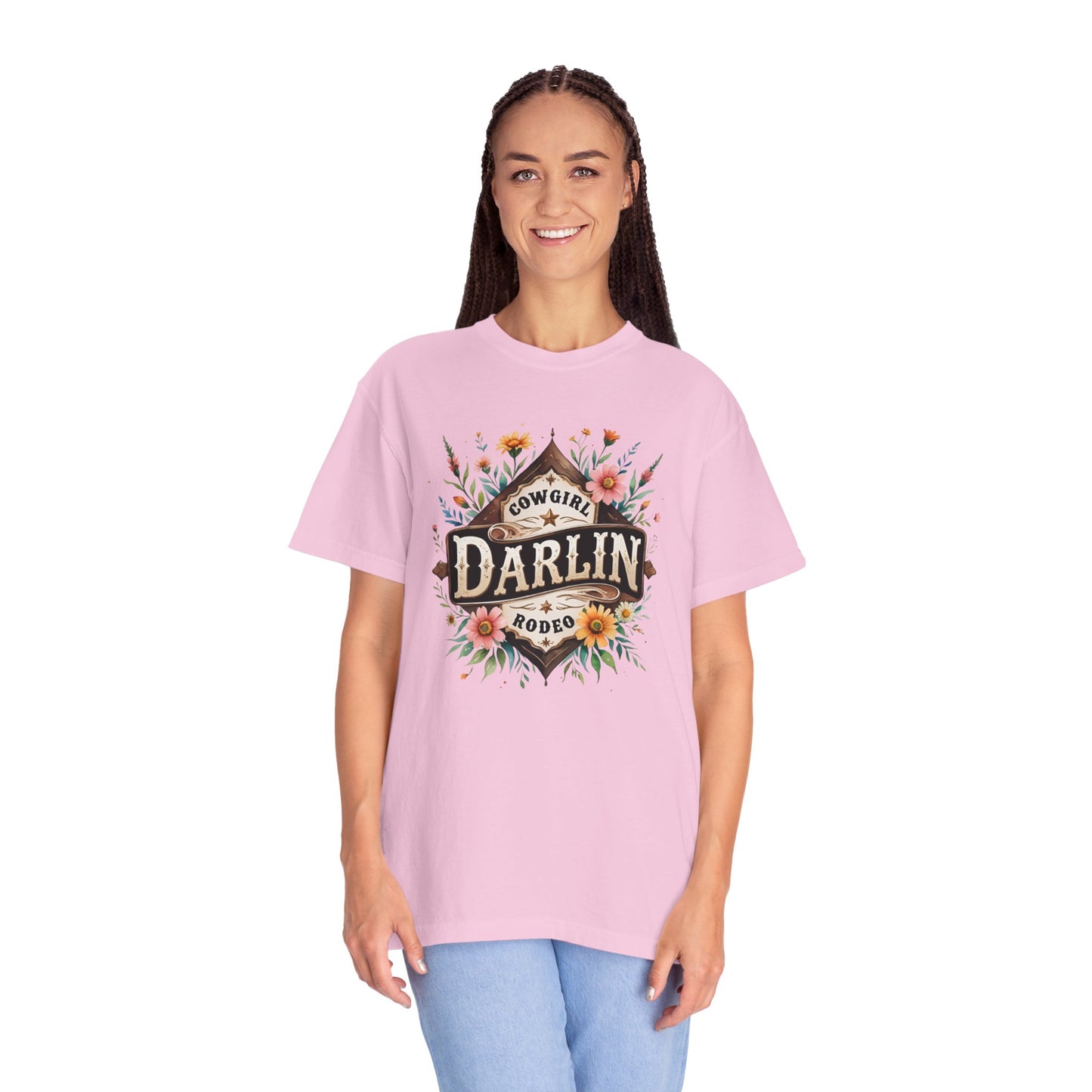 Darlin Rustic Horizon Cowgirl  UNISEX T-Shirt｜Festival Wear, Casual Outfit, Gift for Nature Lovers, Vintage Style Tee, Summer Essential