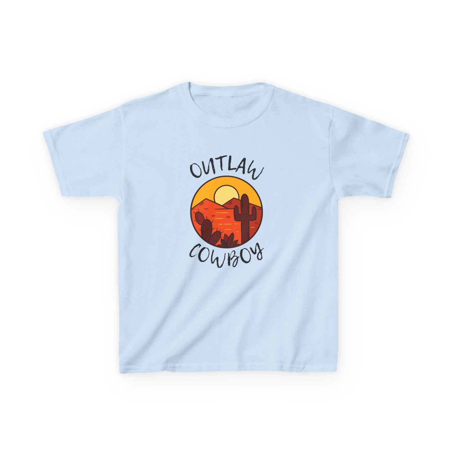 OUTLAW COWBOY Kids Tee - sunset Cowboy Design