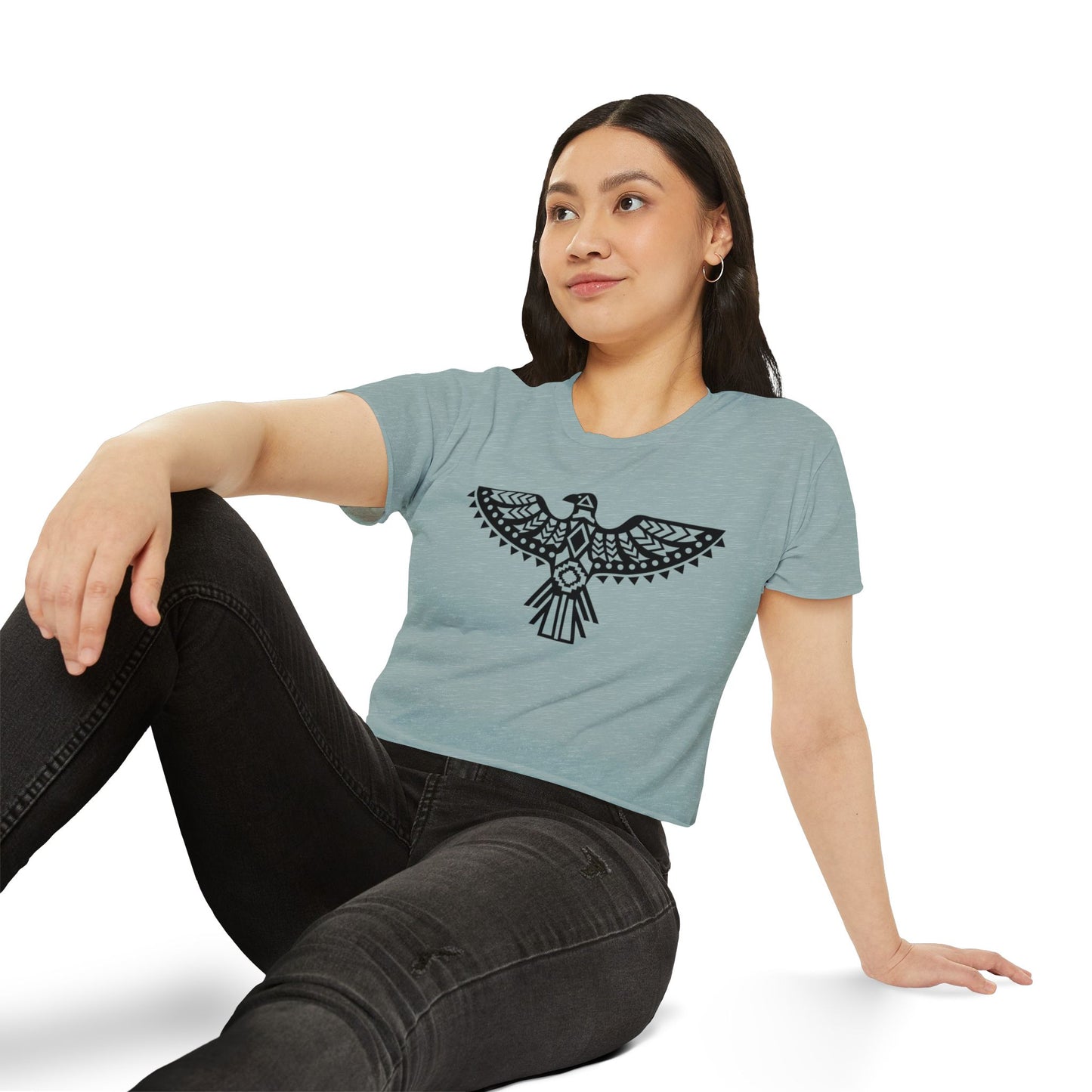 Women's Festival Crop Top - Boho Chic Graphic Tee for Music & Art Lovers