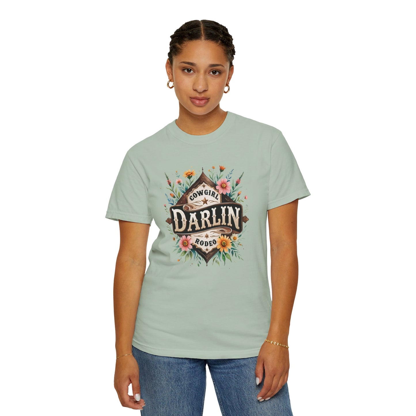 Darlin Rustic Horizon Cowgirl  UNISEX T-Shirt｜Festival Wear, Casual Outfit, Gift for Nature Lovers, Vintage Style Tee, Summer Essential