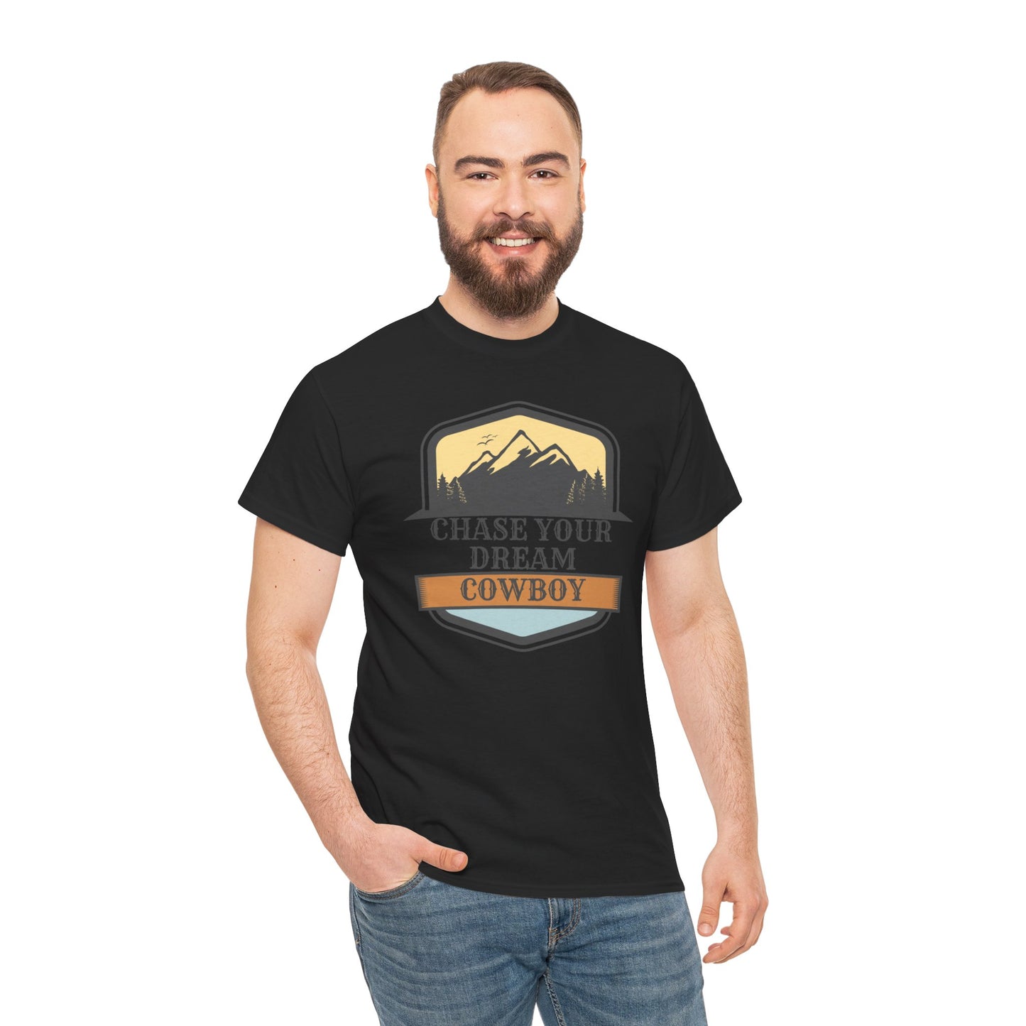 CHASE YOUR DREAM COWBOY Unisex Heavy Cotton Tee