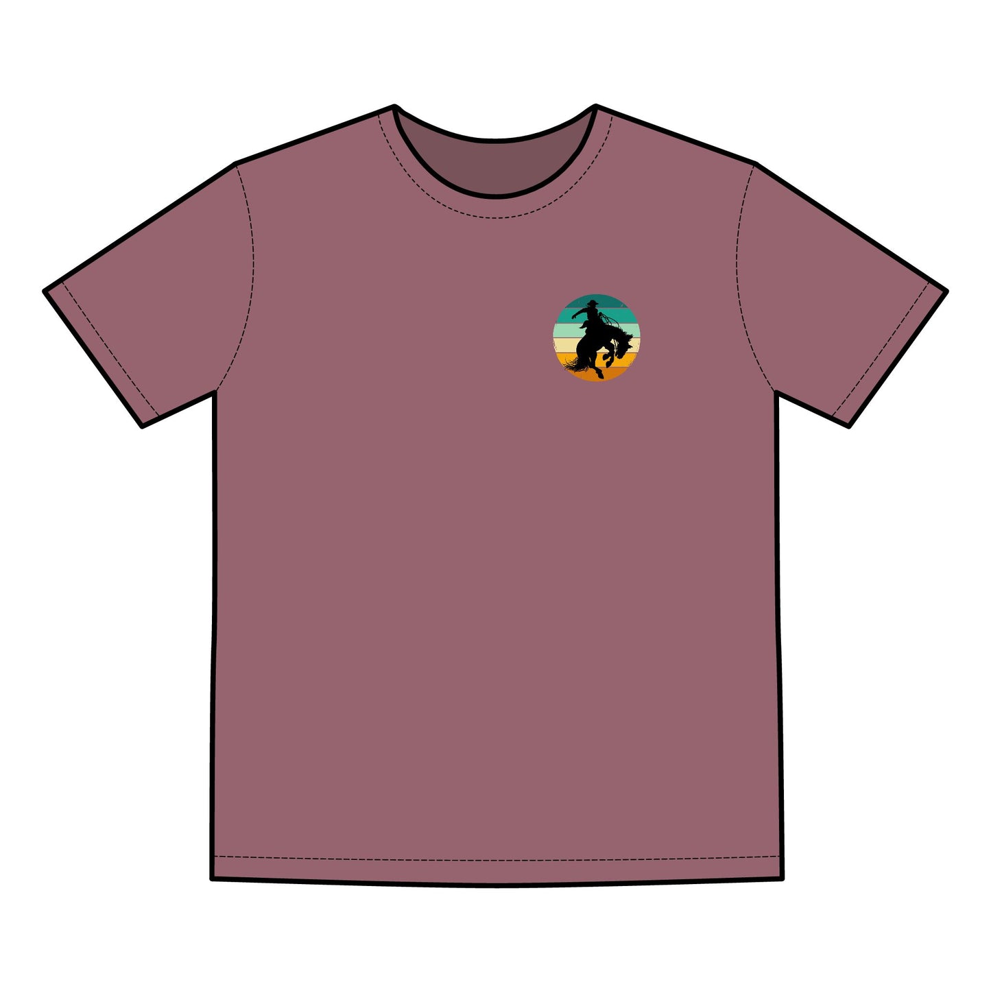 Saddle Bronck Rider Cowboy Men's Faded Tee - Retro Outdoor Vibe