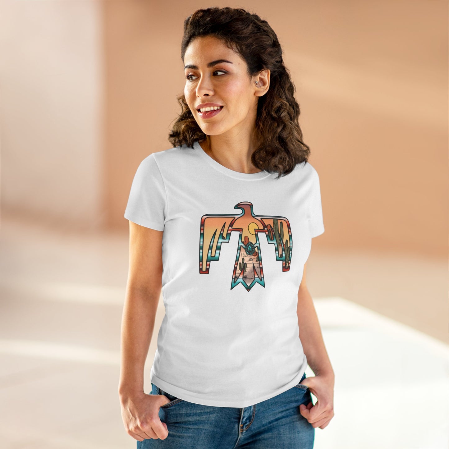 Women's Tee - Cowgirl Thunderbird Eagle Western Fashion Print