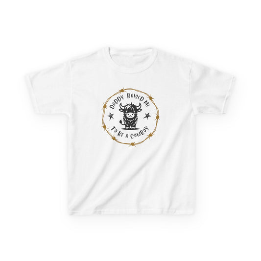 DADDY RAISED ME TO BE A COWBOY JUNIOR Kids Heavy Cotton™ Tee