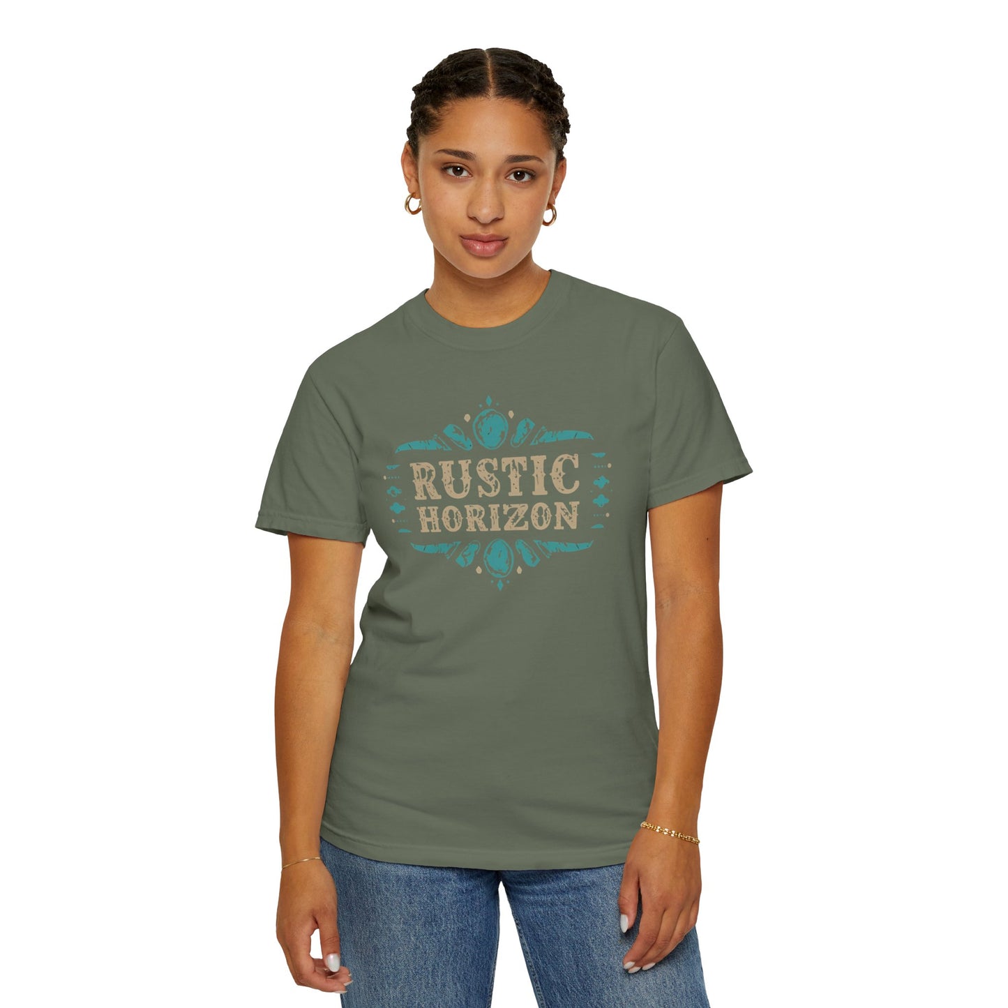 Rustic Horizon with Turquoise perls UNISEX T-Shirt｜Festival Wear, Casual Outfit, Gift for Nature Lovers, Vintage Style Tee, Summer Essential