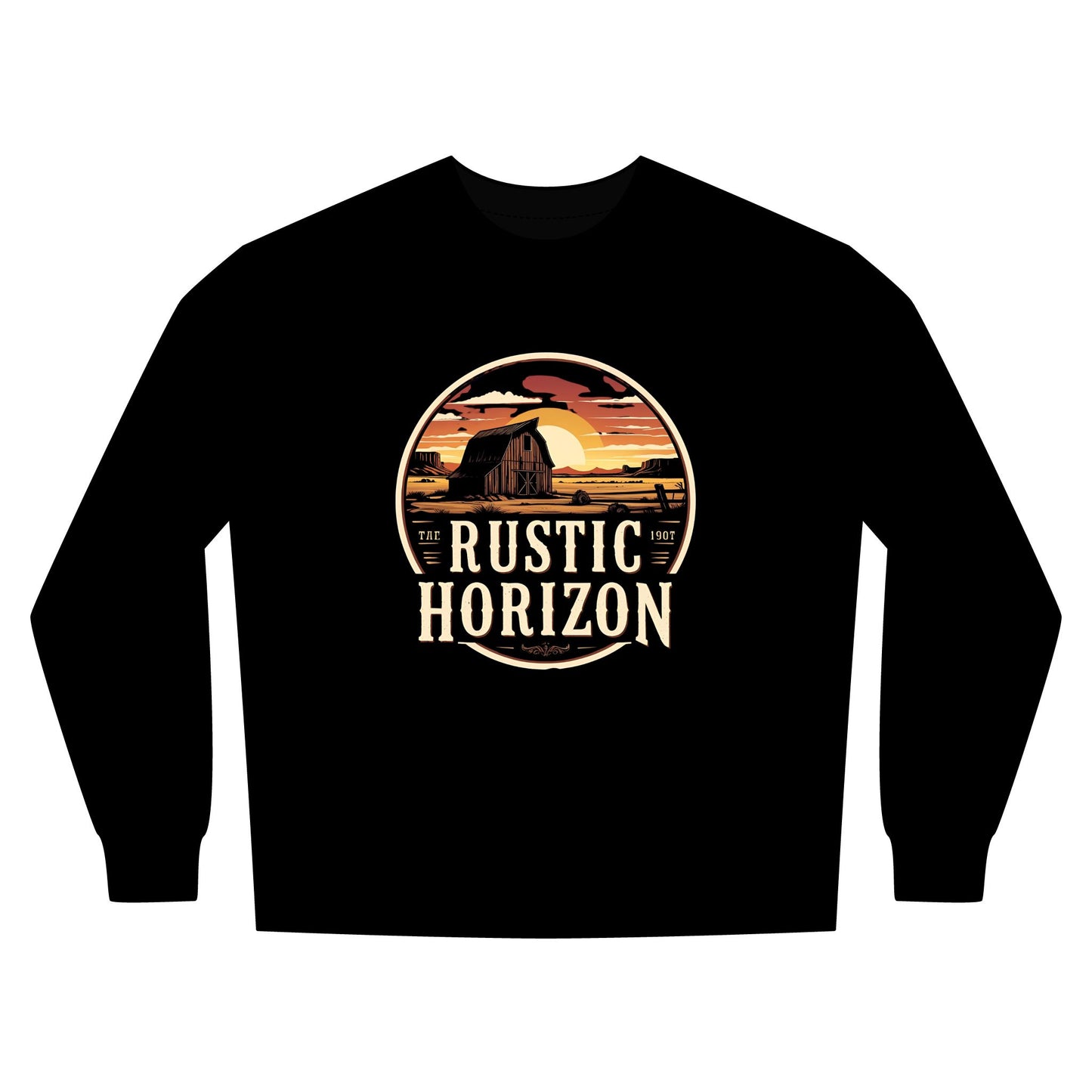 Rustic Horizon Rodeo Sweatshirt, Unisex Casual Crewneck, Western Style Pullover, Perfect for Fall, Gift for Rodeo Fans