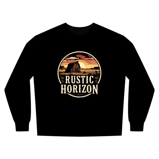Rustic Horizon Rodeo Sweatshirt, Unisex Casual Crewneck, Western Style Pullover, Perfect for Fall, Gift for Rodeo Fans