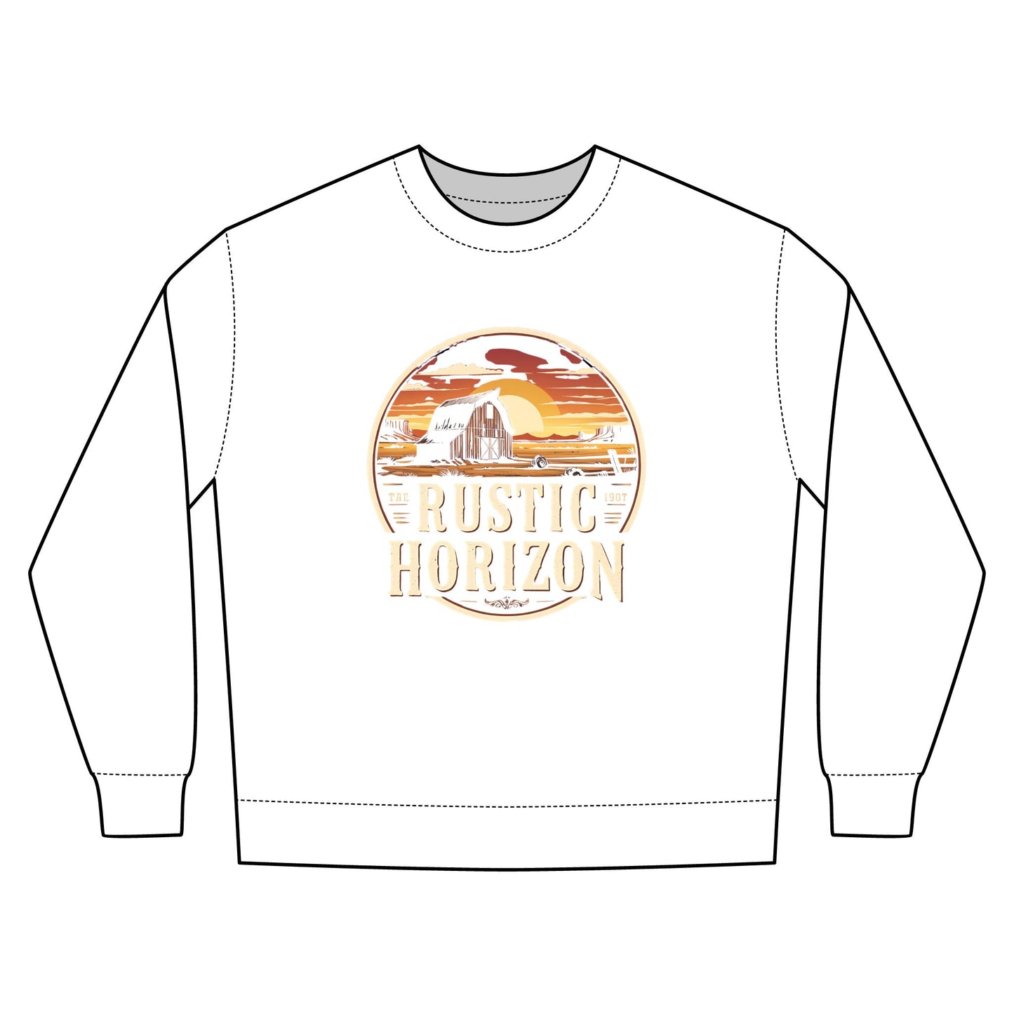 Rustic Horizon Rodeo Sweatshirt, Unisex Casual Crewneck, Western Style Pullover, Perfect for Fall, Gift for Rodeo Fans