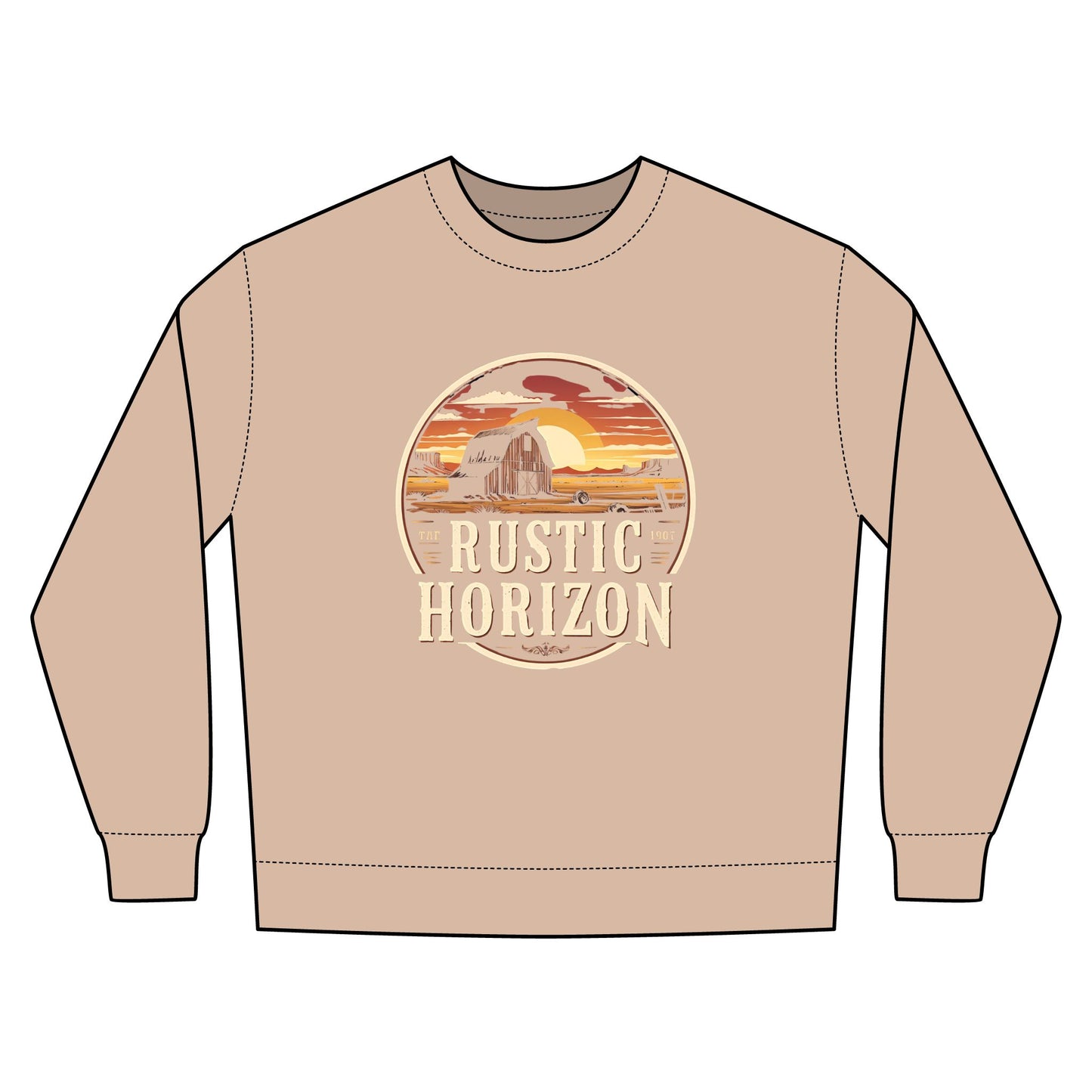 Rustic Horizon Rodeo Sweatshirt, Unisex Casual Crewneck, Western Style Pullover, Perfect for Fall, Gift for Rodeo Fans
